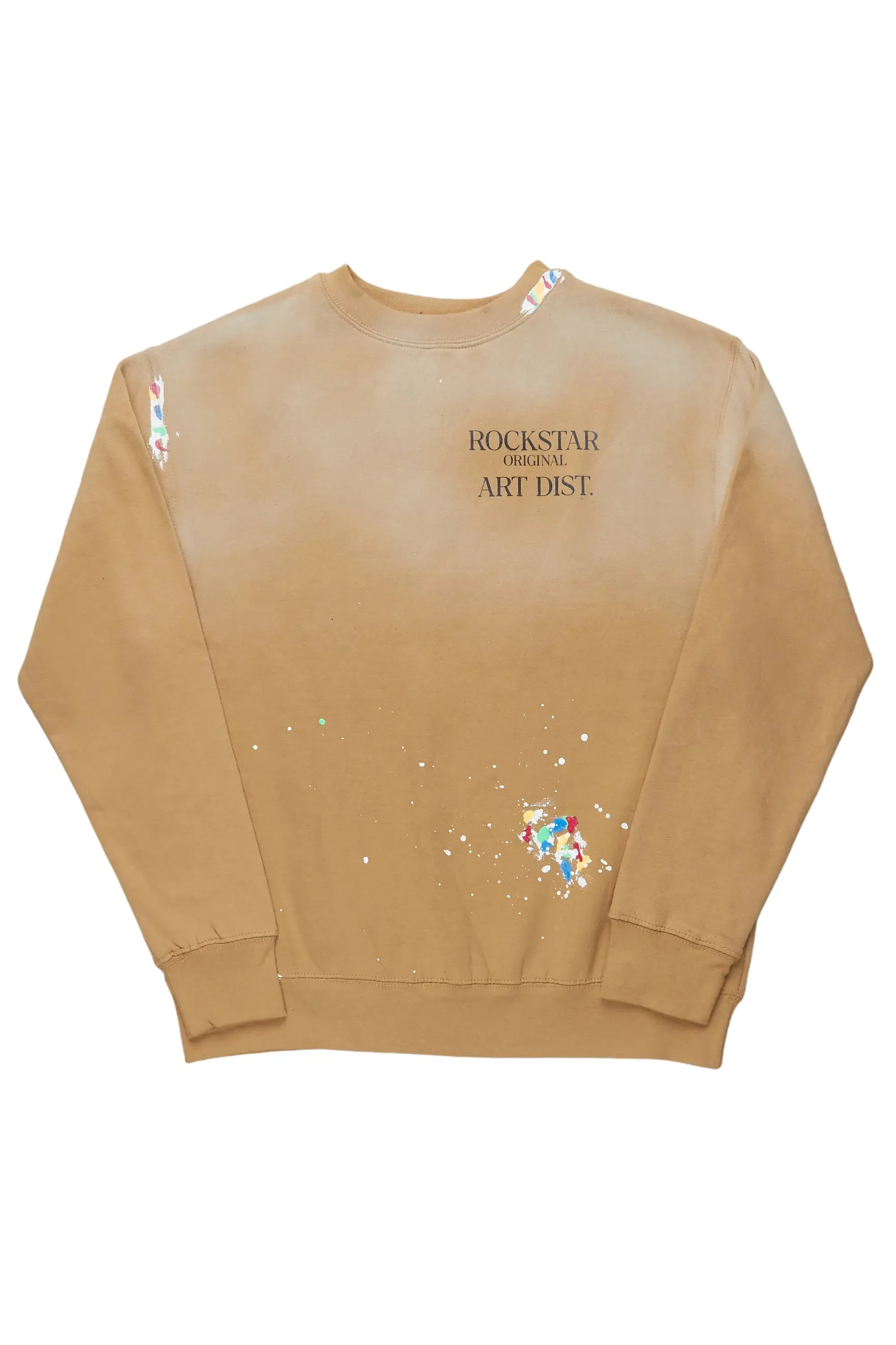 Rockstar Art Dist. Beige Crewneck sold by Rockstar Original