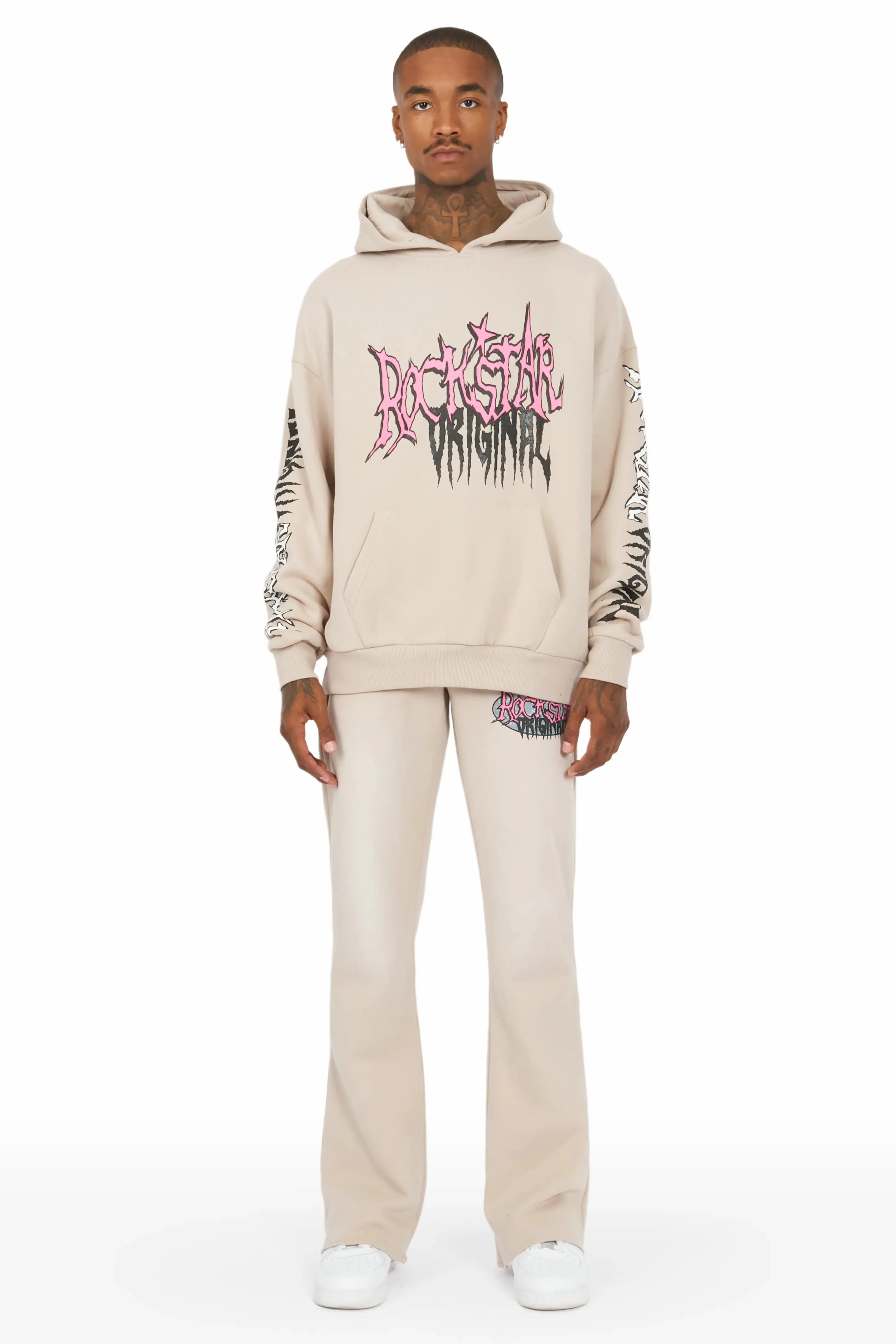 Hawkey Taupe Hoodie/Flare Trackset sold by Rockstar Original product image thumbnail 2