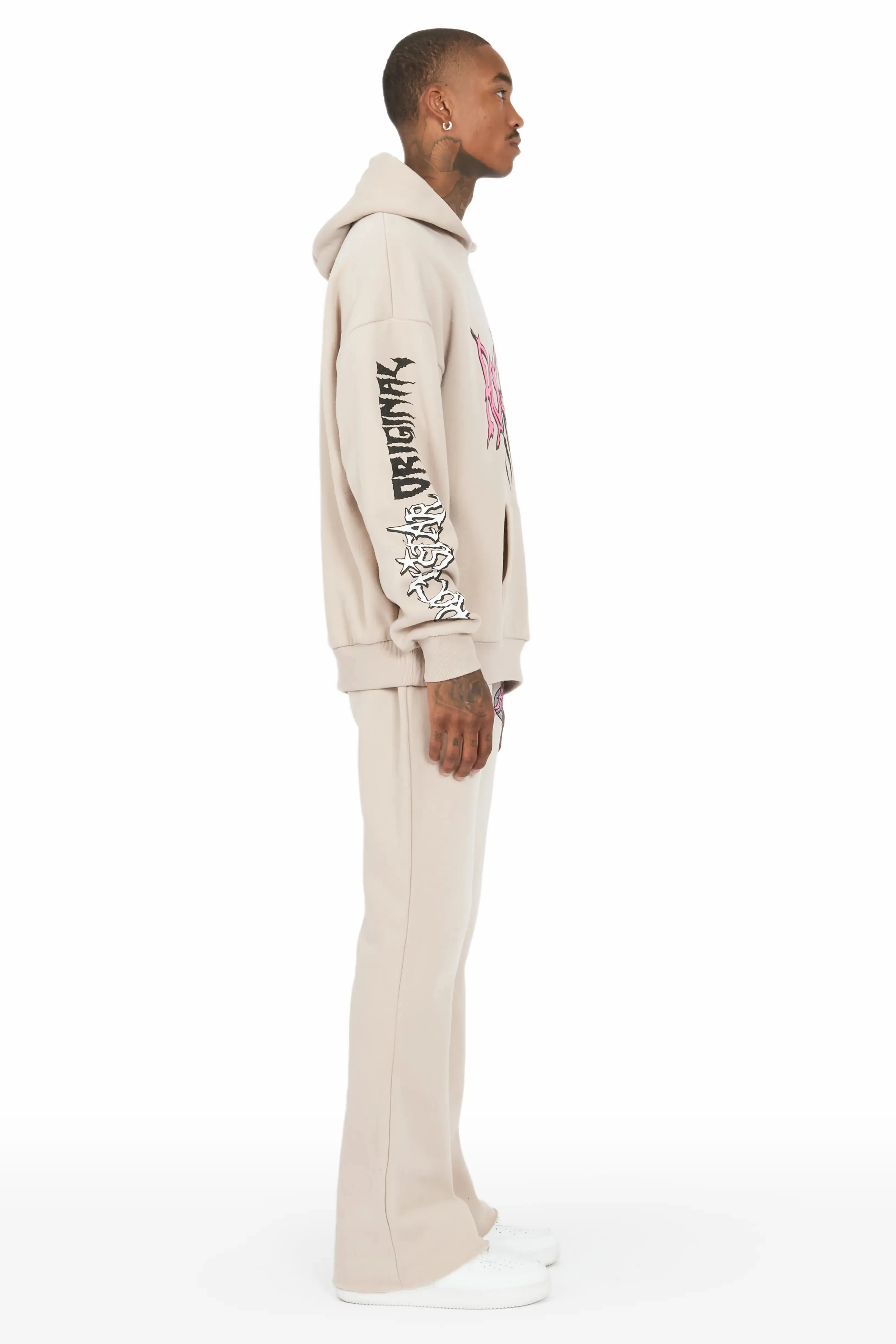 Hawkey Taupe Hoodie/Flare Trackset sold by Rockstar Original product image thumbnail 3