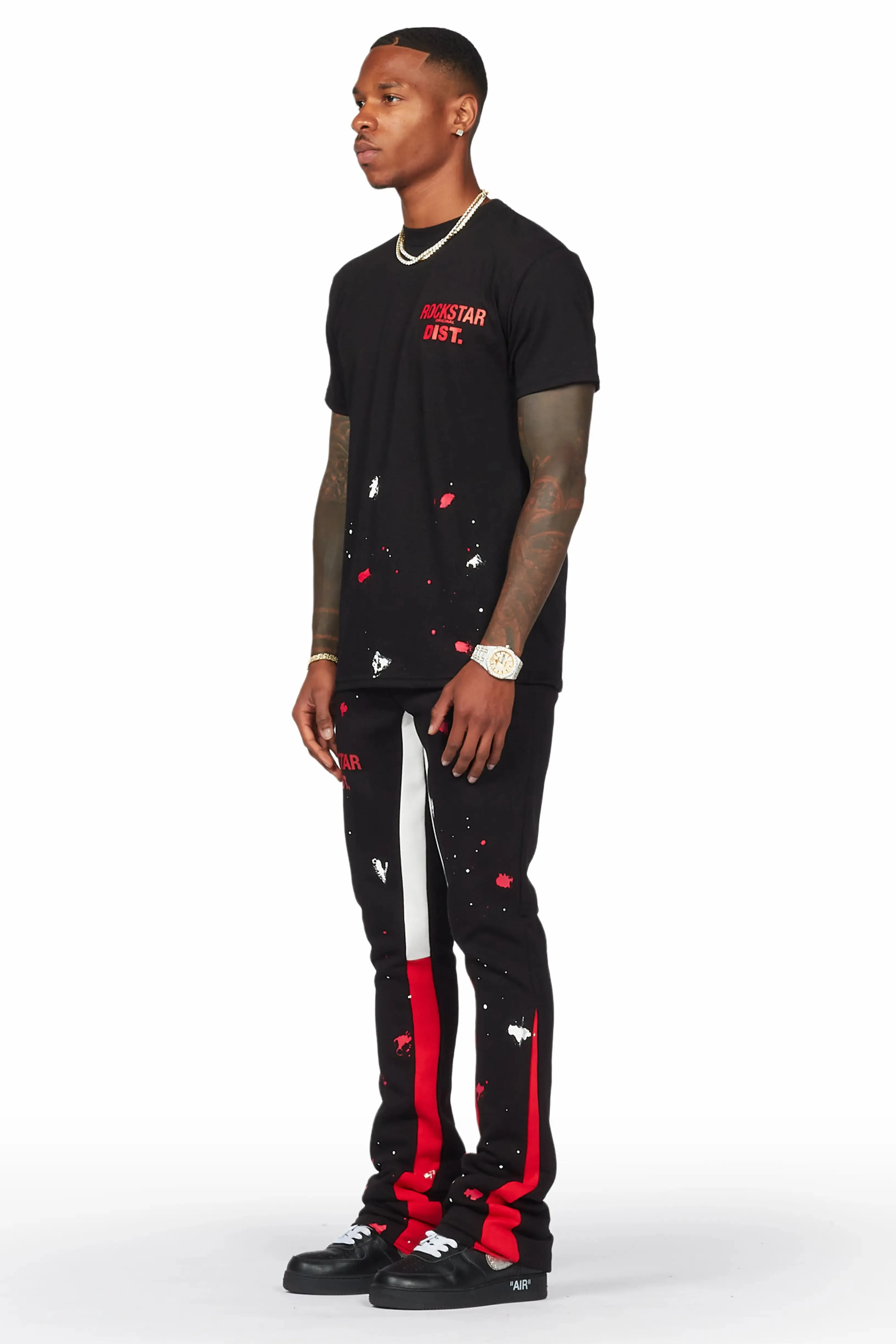 Raffer Black T-Shirt/Stacked Flare Pant Set sold by Rockstar Original product image thumbnail 3