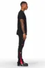 Raffer Black T-Shirt/Stacked Flare Pant Set sold by Rockstar Original