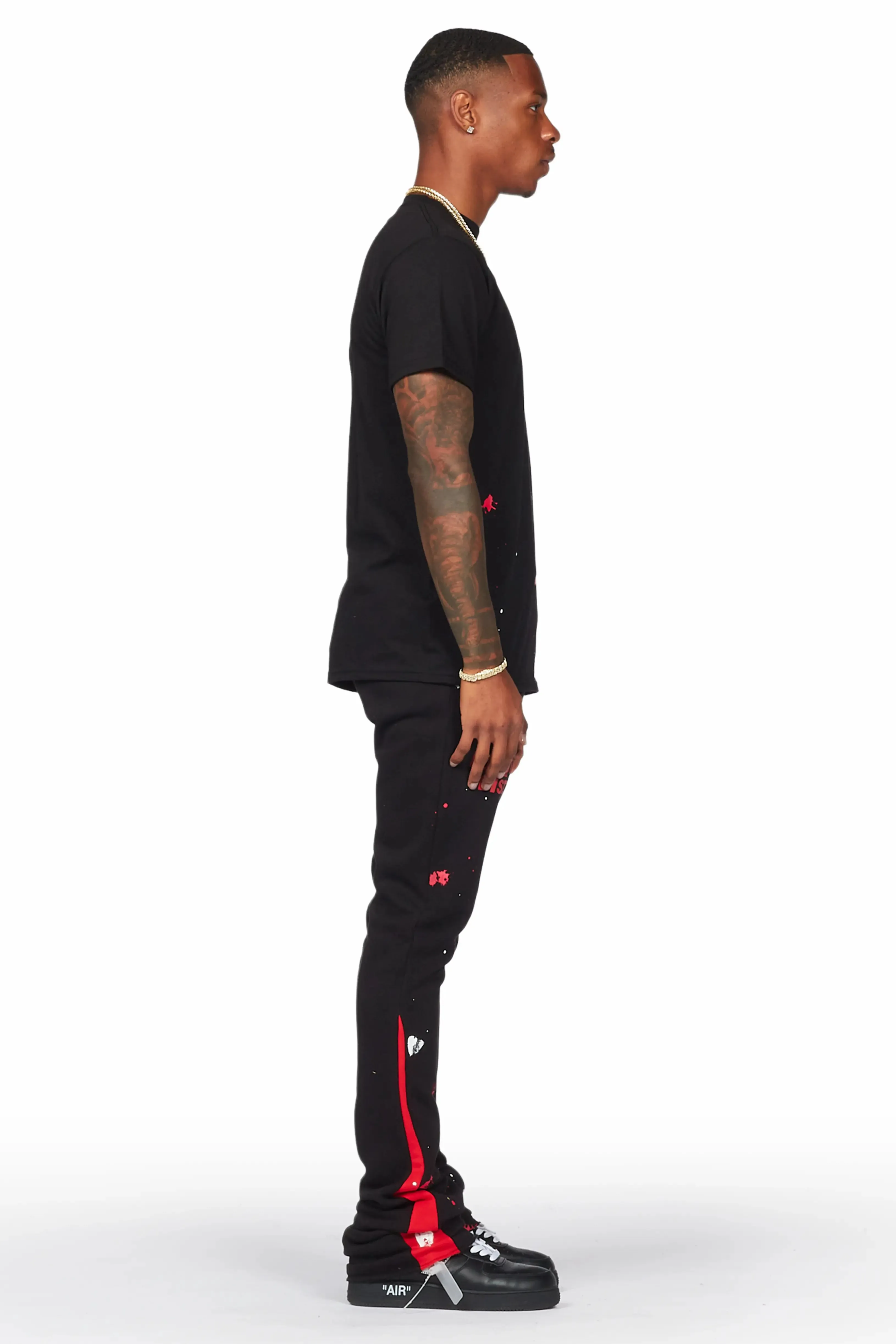 Raffer Black T-Shirt/Stacked Flare Pant Set sold by Rockstar Original product image thumbnail 4