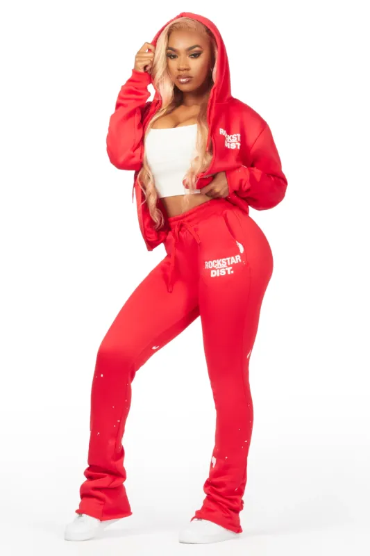 Halloway Red Zip Up Super Stacked Trackset sold by Rockstar Original