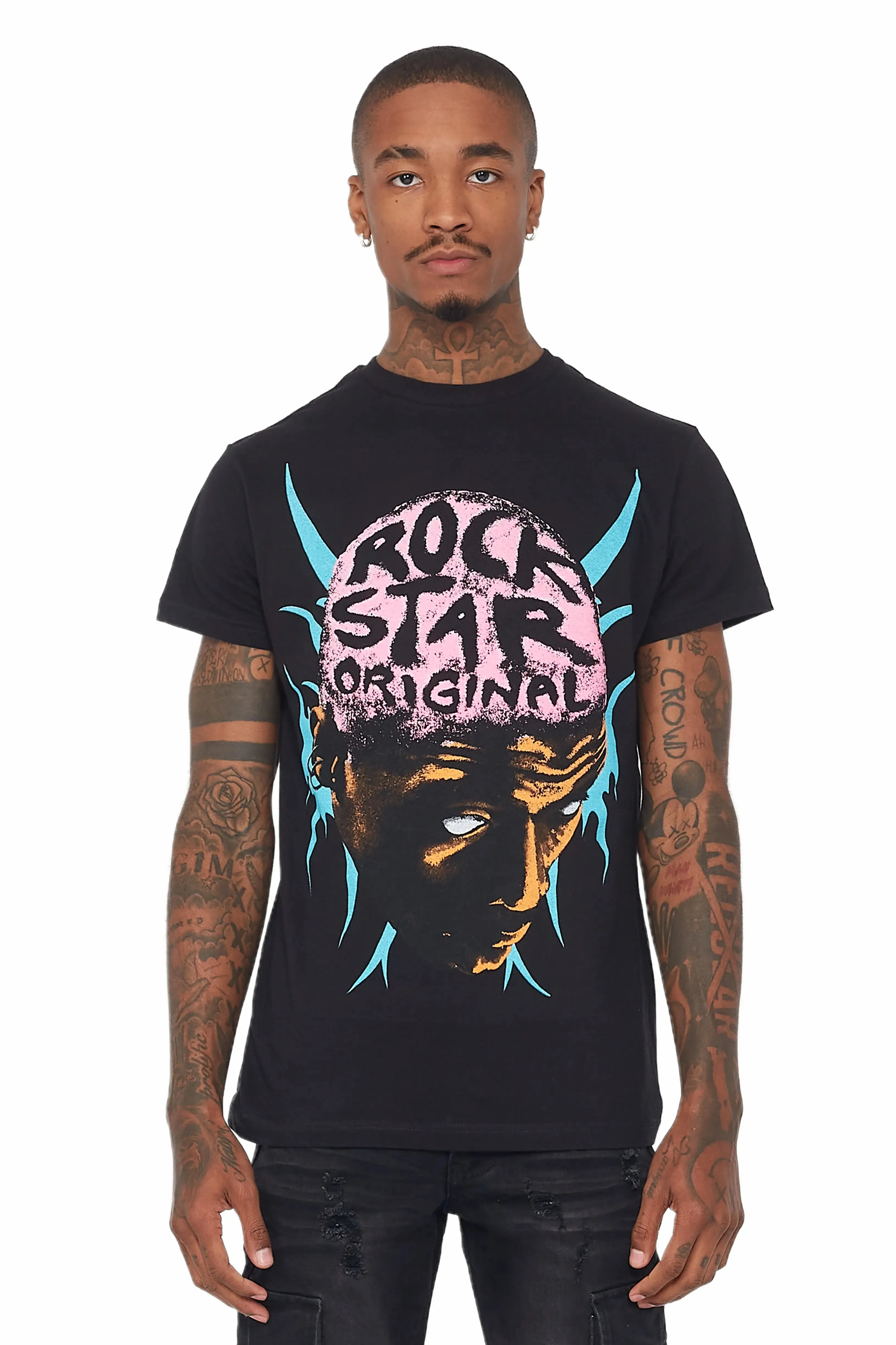 Weave Black Graphic T-Shirt sold by Rockstar Original