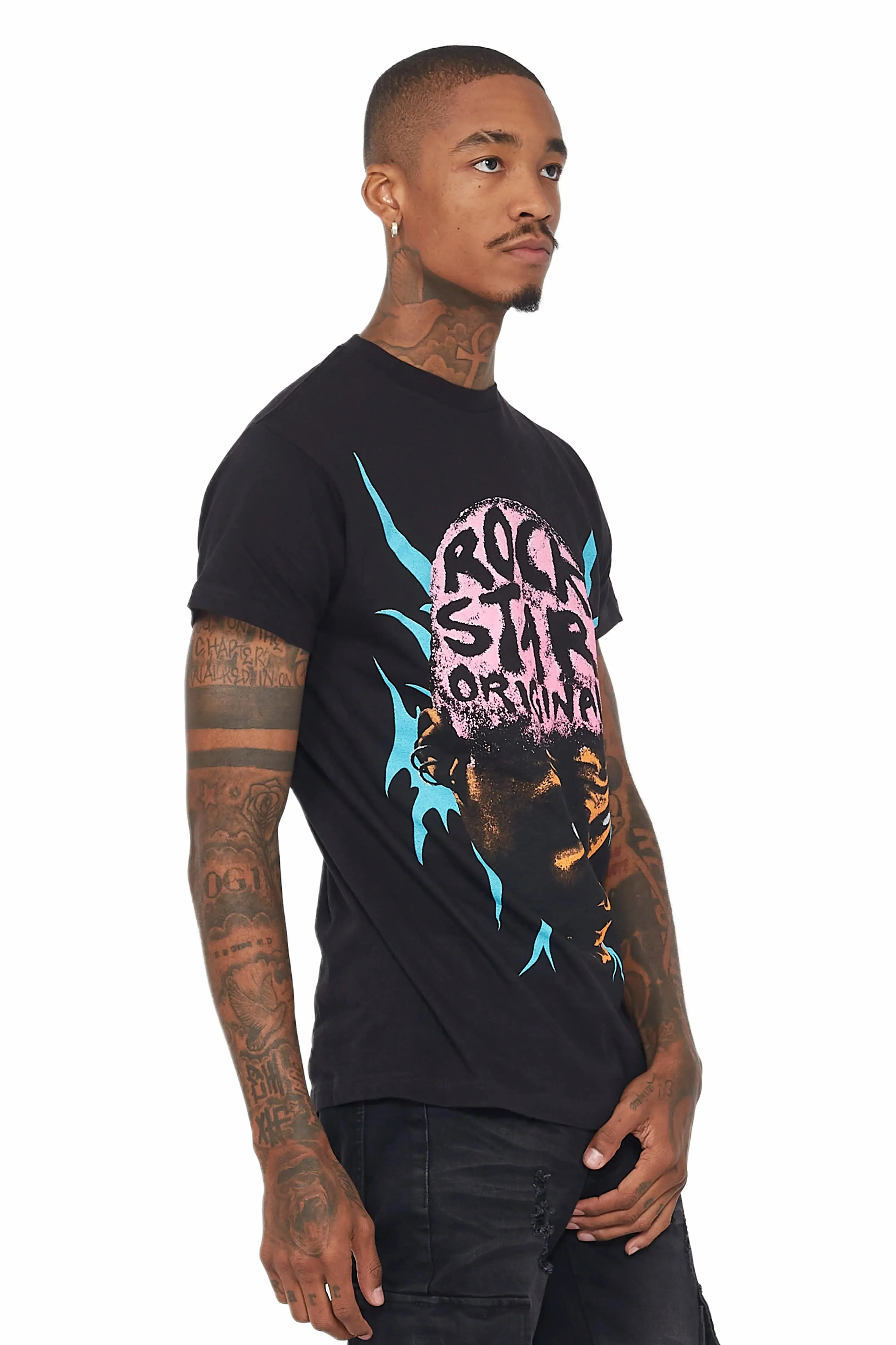 Weave Black Graphic T-Shirt sold by Rockstar Original product image thumbnail 3