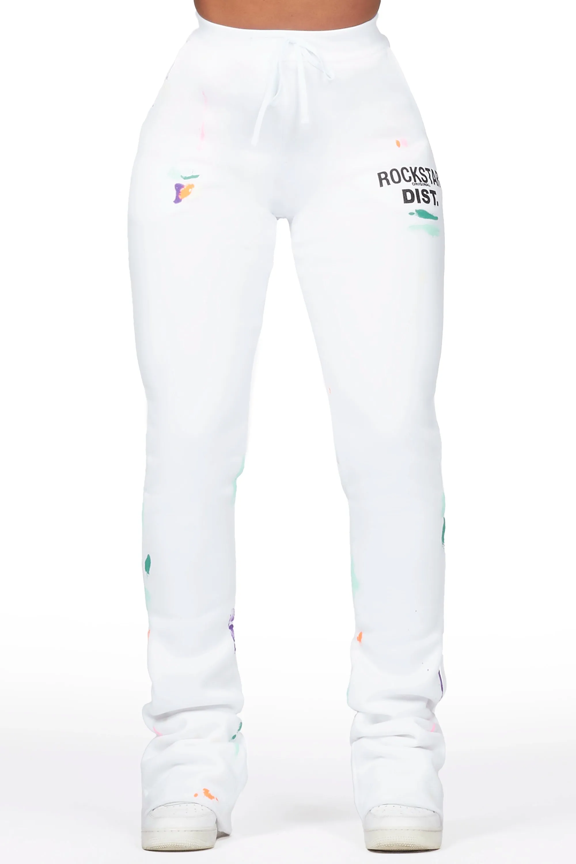 Shanae White Super Stacked Track Pant sold by Rockstar Original