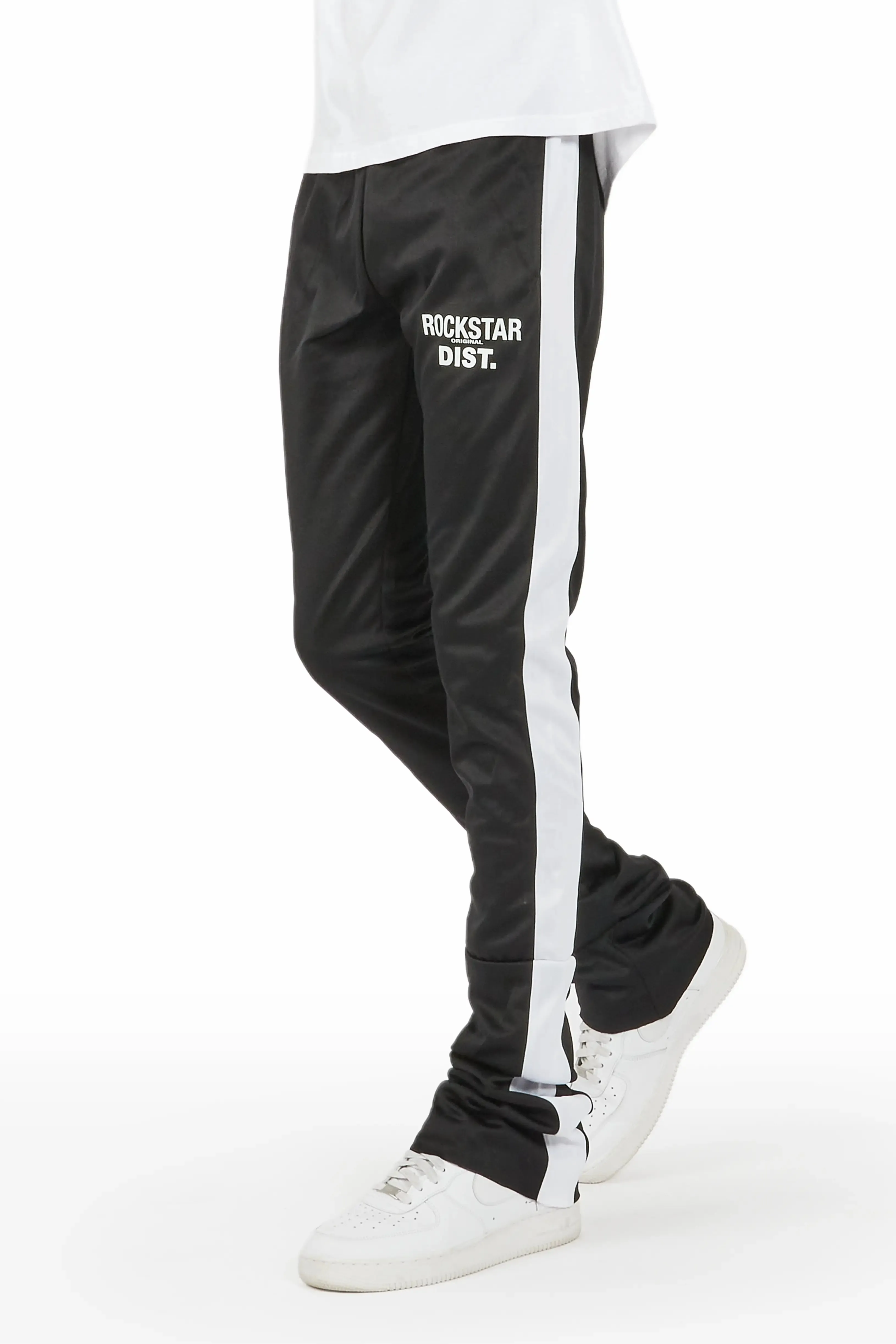 Keller Black/White Super Stacked Track Pant sold by Rockstar Original