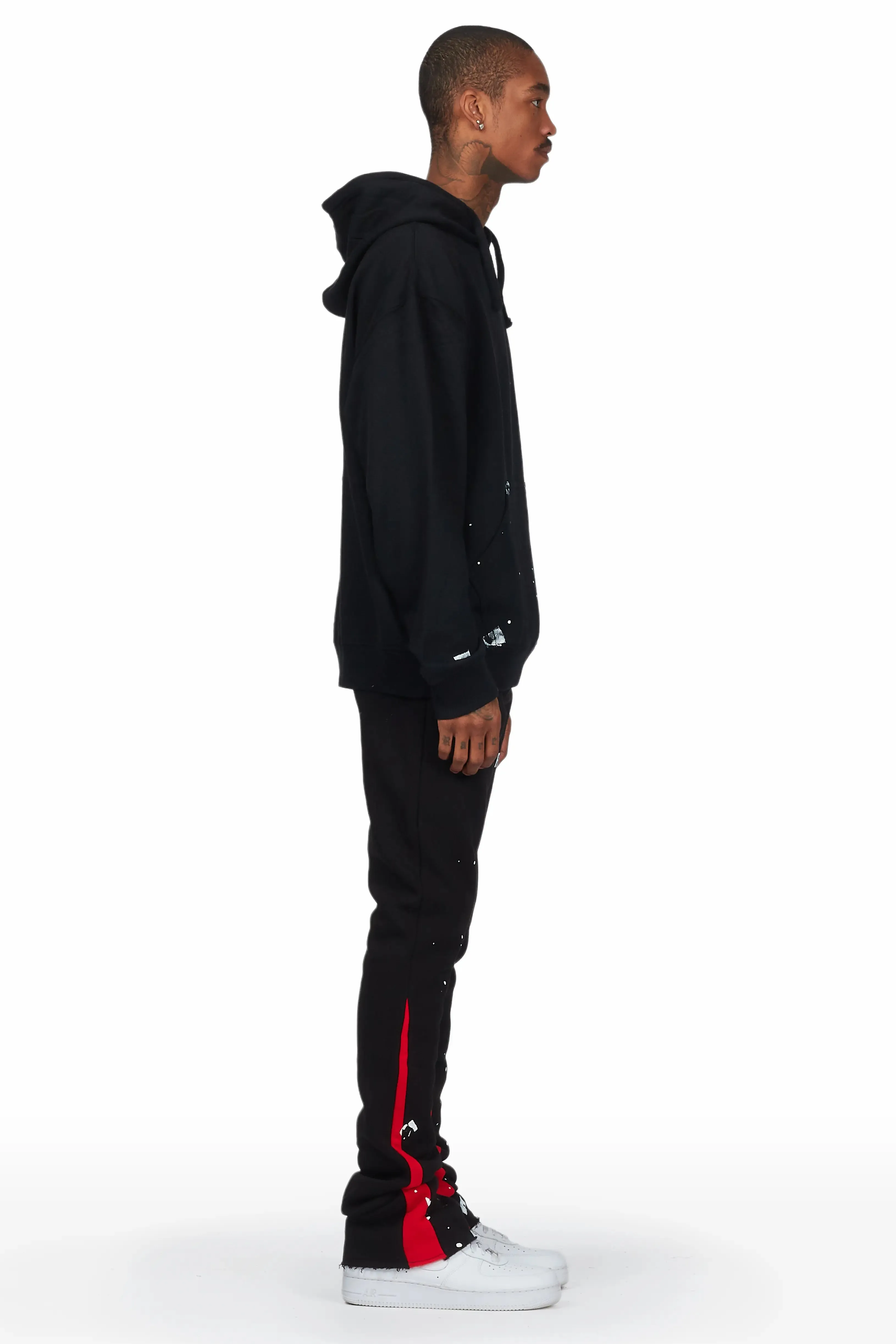 Raffer Black/Red Hoodie/Stacked Flare Pant Set sold by Rockstar Original product image thumbnail 4
