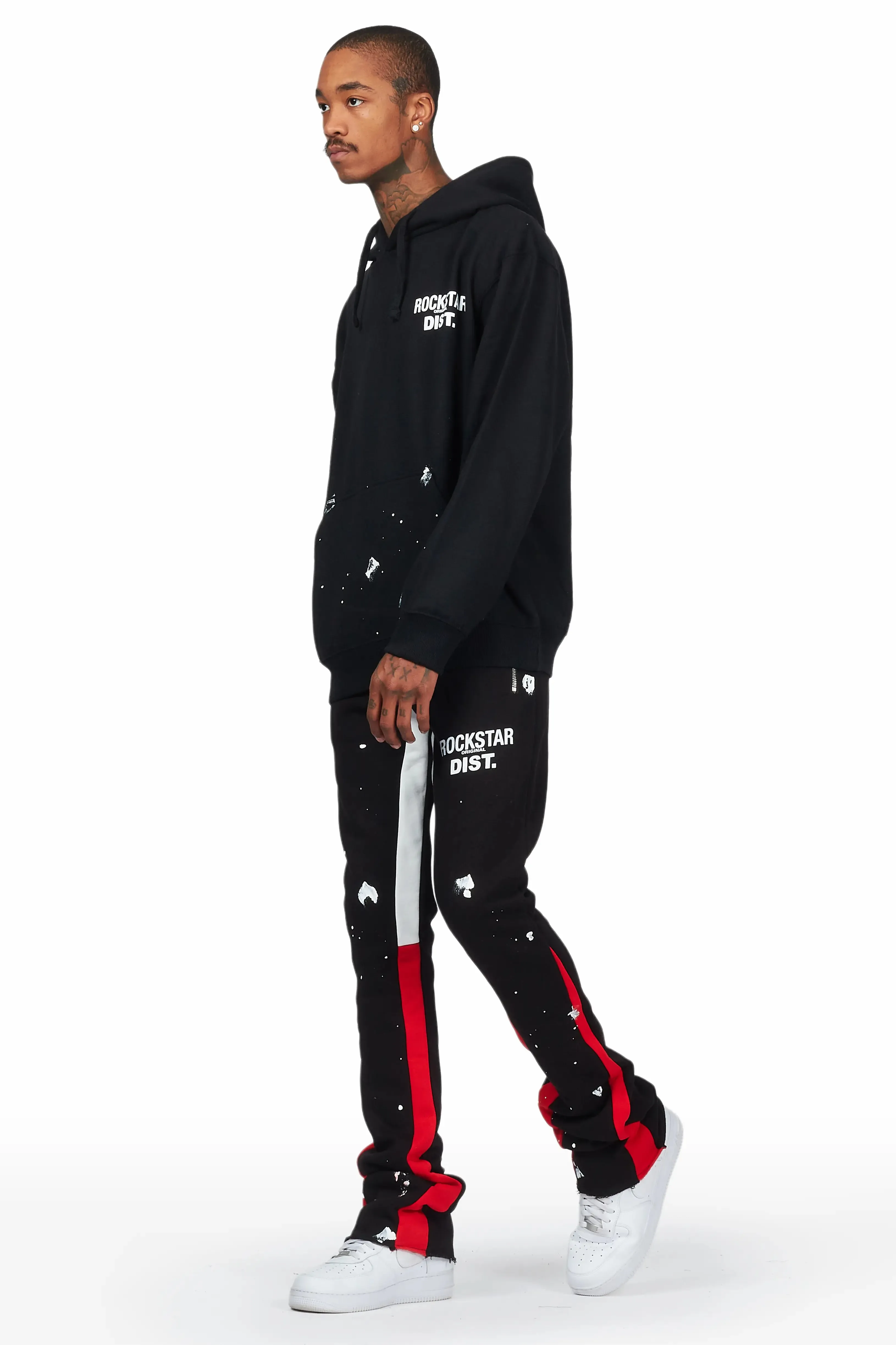 Raffer Black/Red Hoodie/Stacked Flare Pant Set sold by Rockstar Original product image thumbnail 3