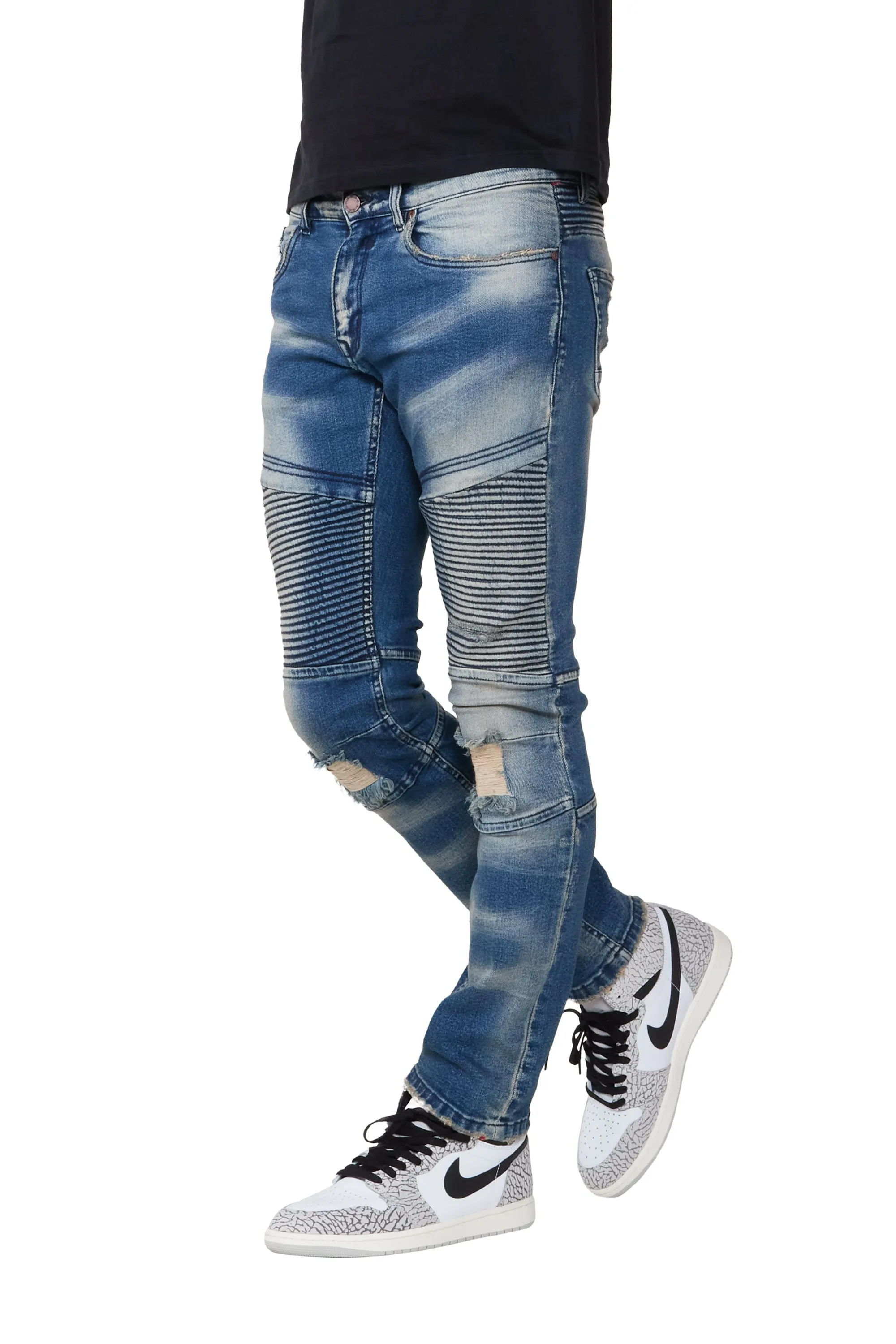 Isah Blue Biker Slim Fit Jean sold by Rockstar Original product image thumbnail 5