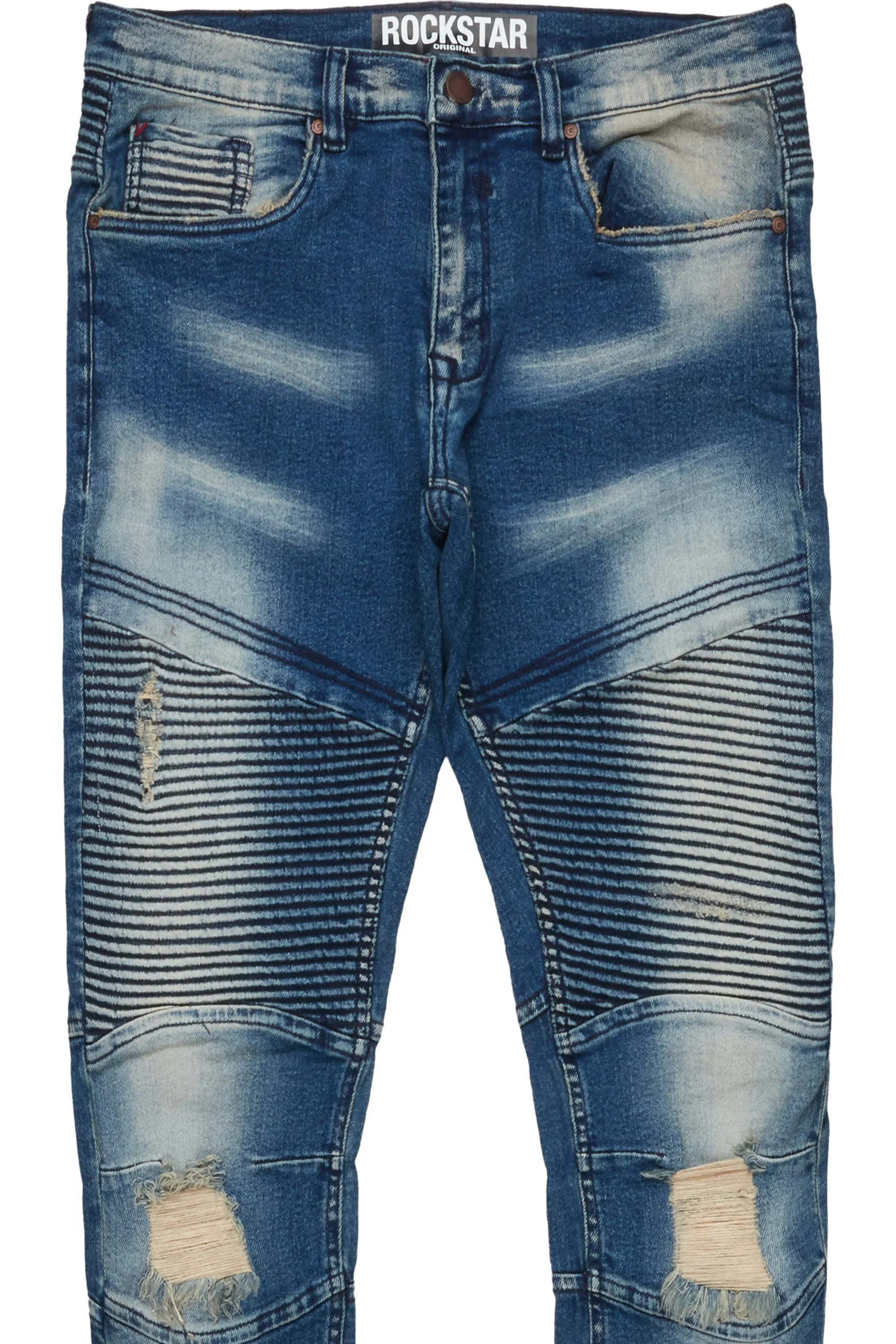 Isah Blue Biker Slim Fit Jean sold by Rockstar Original product image thumbnail 3