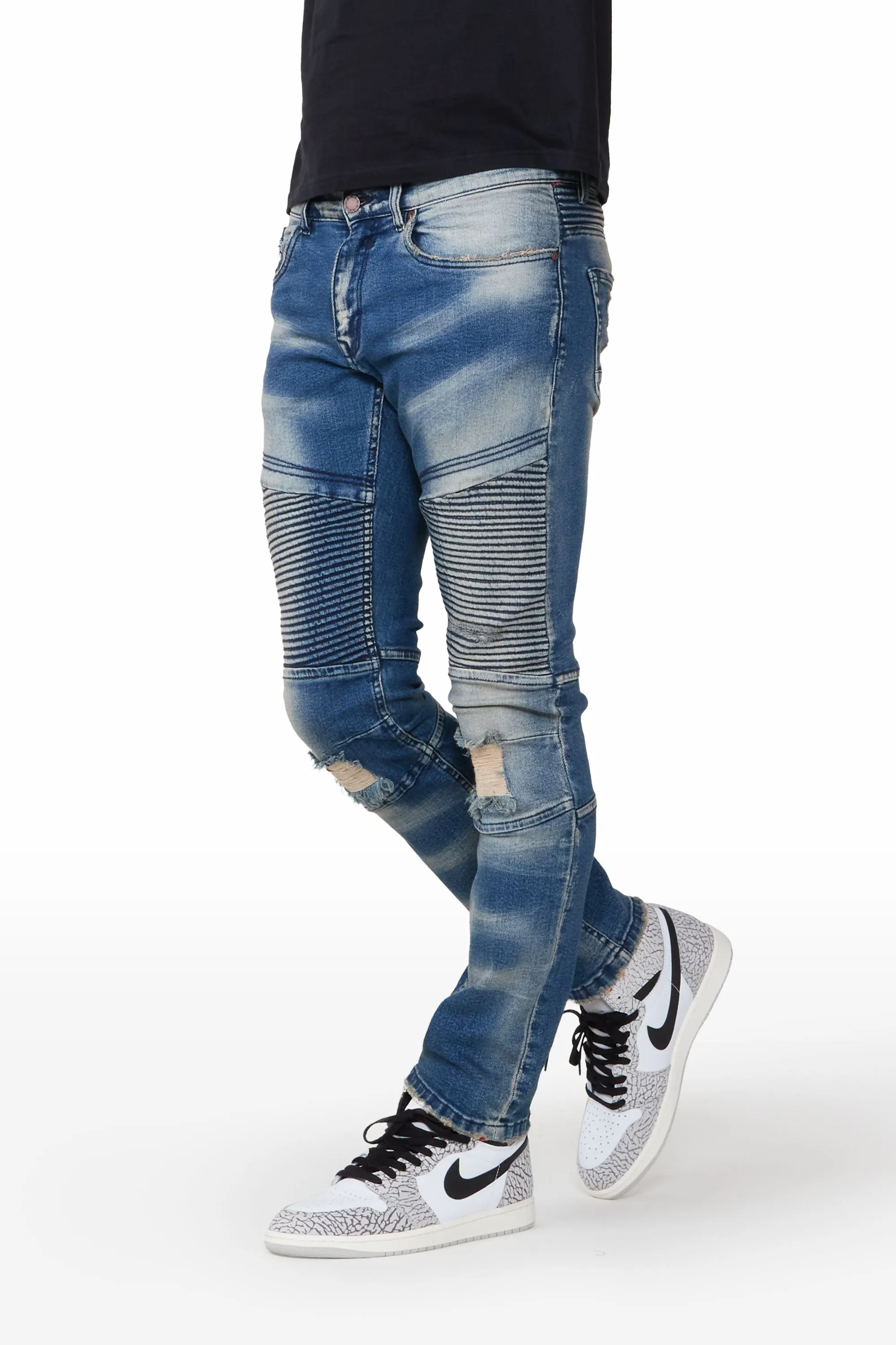 Isah Blue Biker Slim Fit Jean sold by Rockstar Original product image thumbnail 2