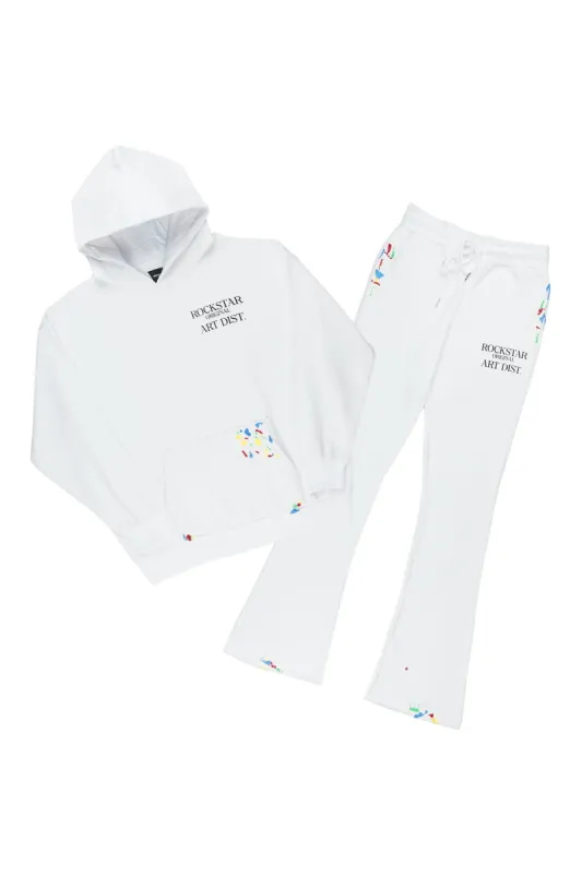 Rockstar Art Dist. White Hoodie/Flare Trackset sold by Rockstar Original