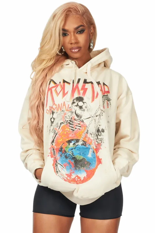 Akilah Beige Oversized Hoodie sold by Rockstar Original