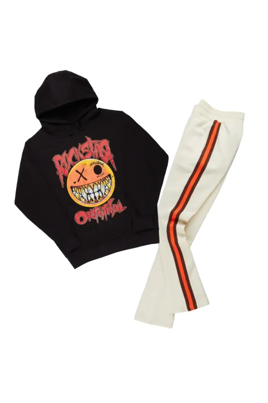 Fraust Black/Cream Graphic Hoodie Track Pant Set sold by Rockstar Original