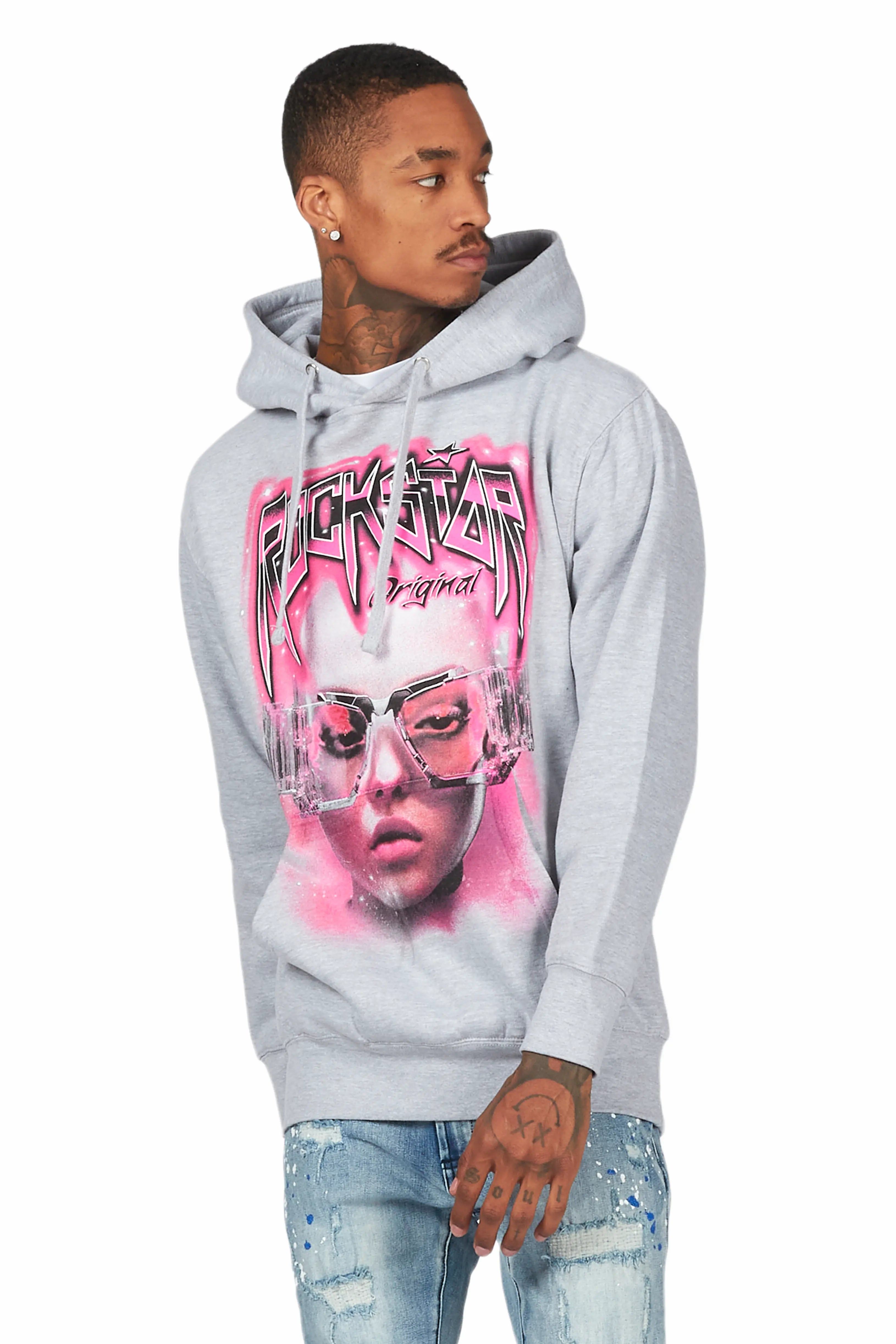 Lars Heather Grey Graphic Hoodie sold by Rockstar Original product image thumbnail 4