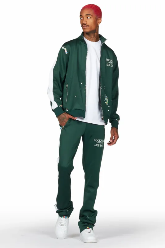 Rockstar Art Dist. Green Tricot Stacked Track Set sold by Rockstar Original