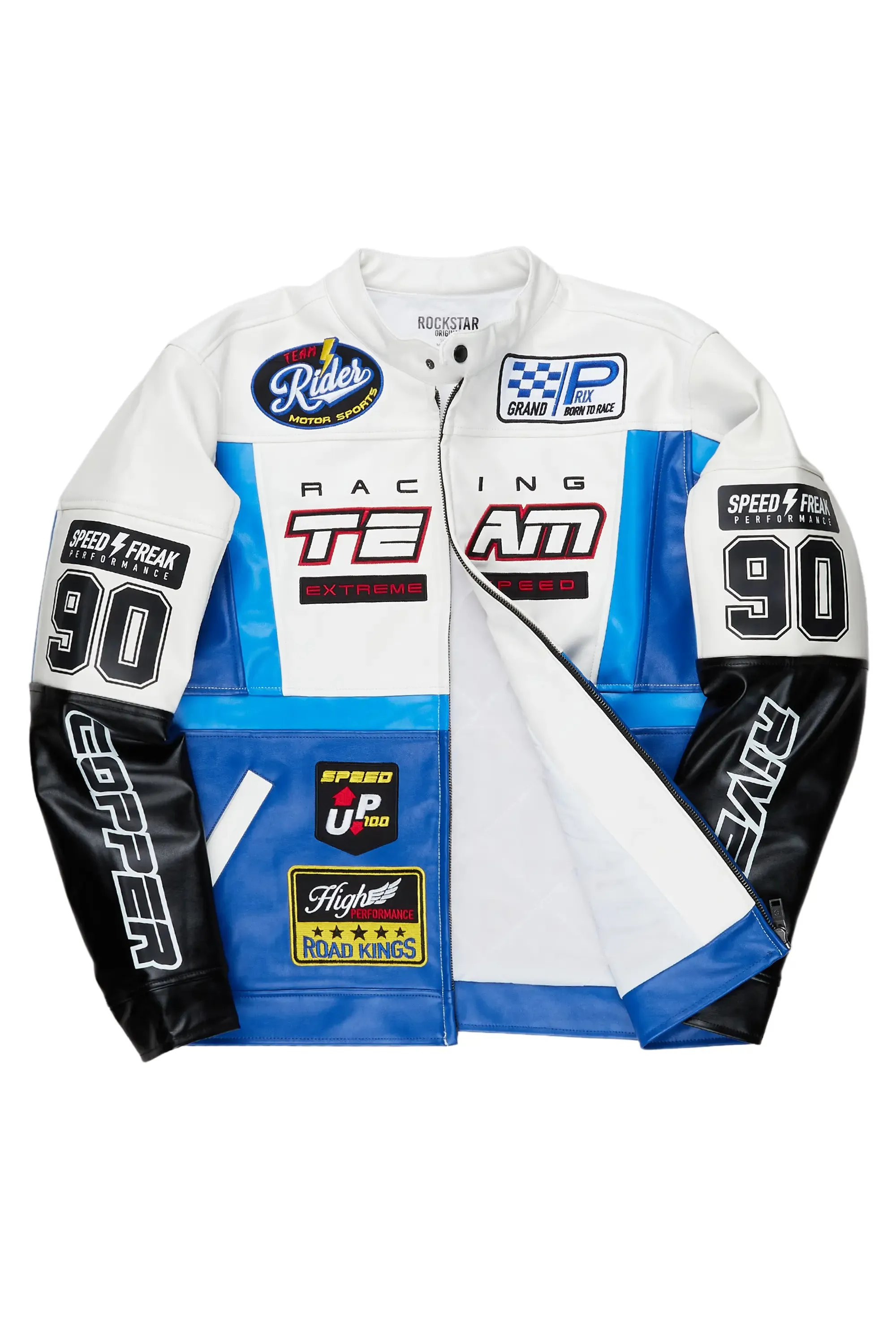 Madara Blue PU Leather Jacket sold by Rockstar Original product image thumbnail 3