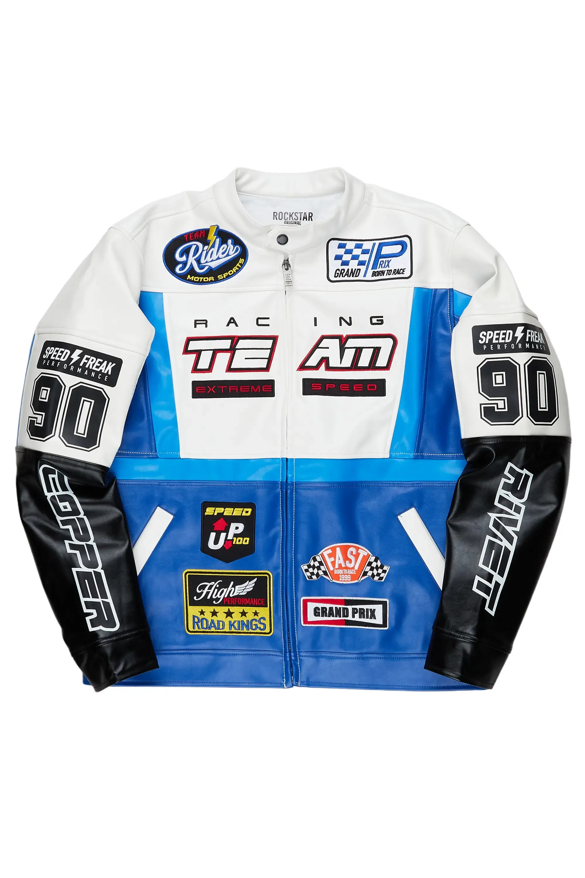 Madara Blue PU Leather Jacket sold by Rockstar Original product image thumbnail 2