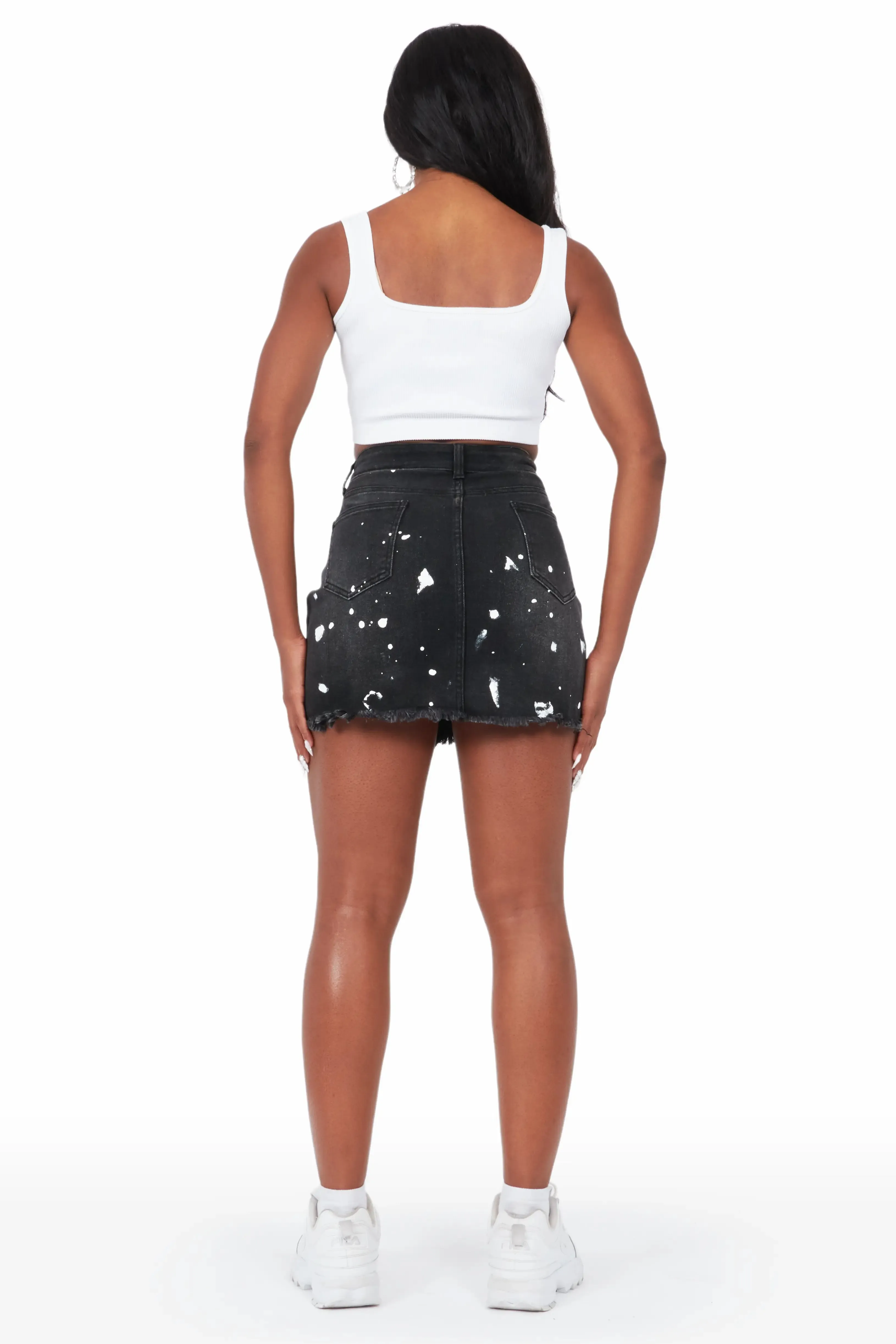 Amiyah Black Painted Mini Skirt sold by Rockstar Original product image thumbnail 4