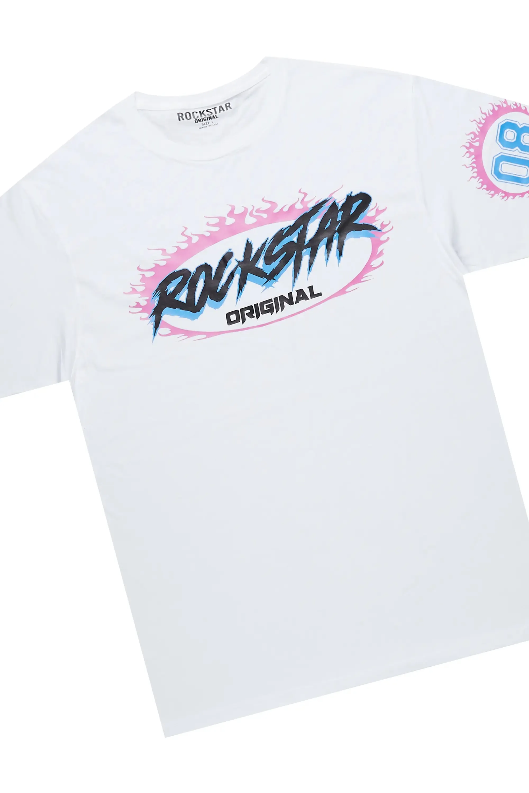 Draven White/Grey T-Shirt Stacked Flare Trackset sold by Rockstar Original product image thumbnail 3