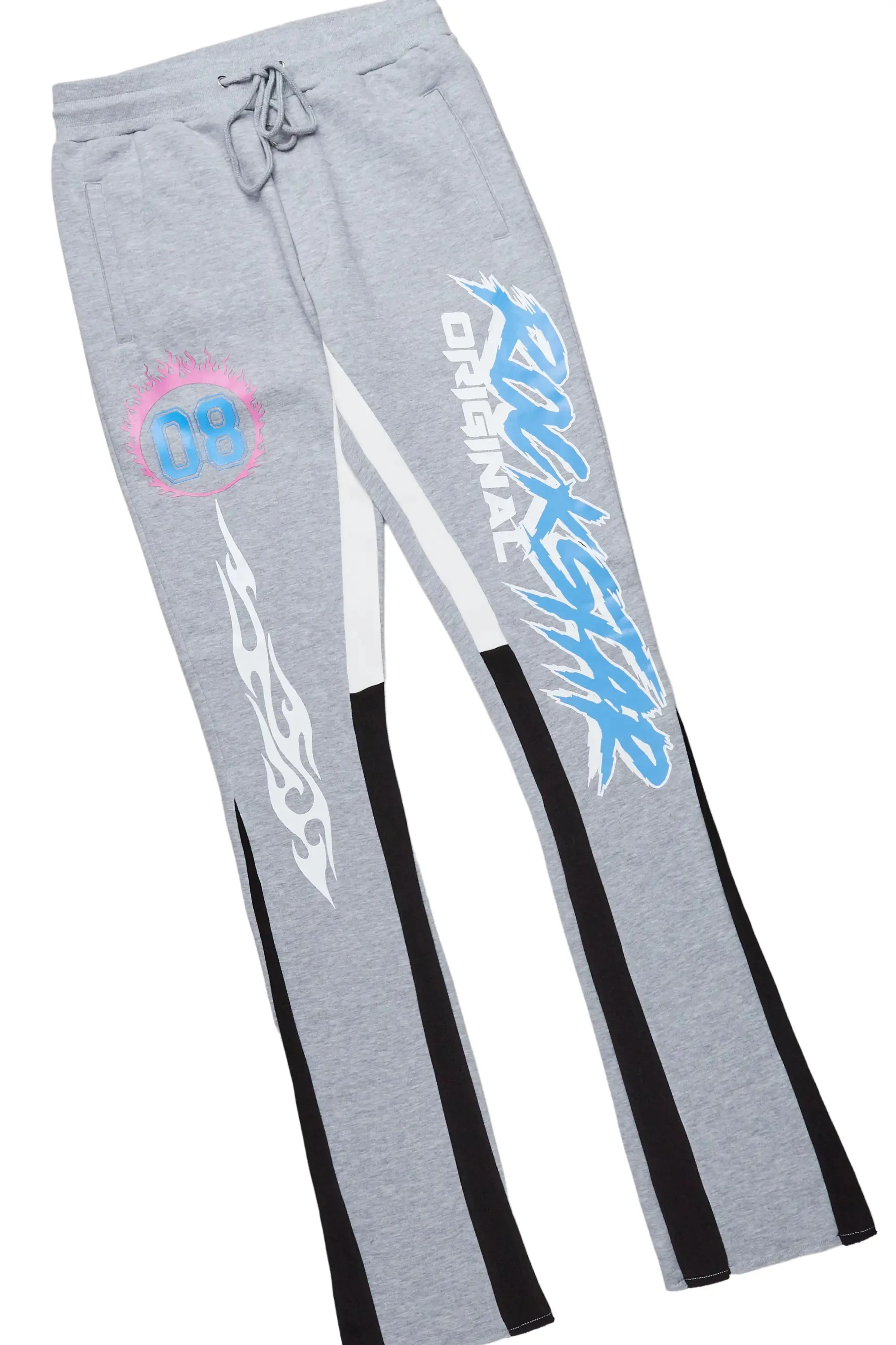 Draven White/Grey T-Shirt Stacked Flare Trackset sold by Rockstar Original product image thumbnail 4