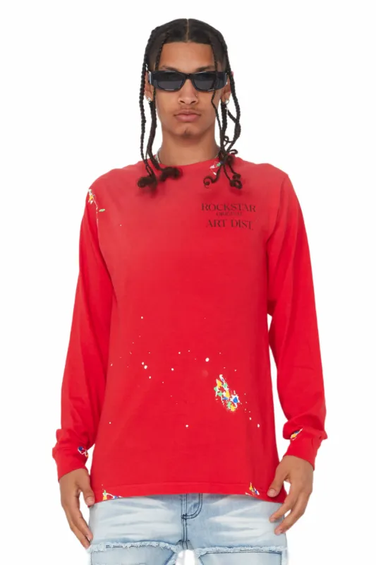 Palmer Red Long Sleeve T-Shirt sold by Rockstar Original