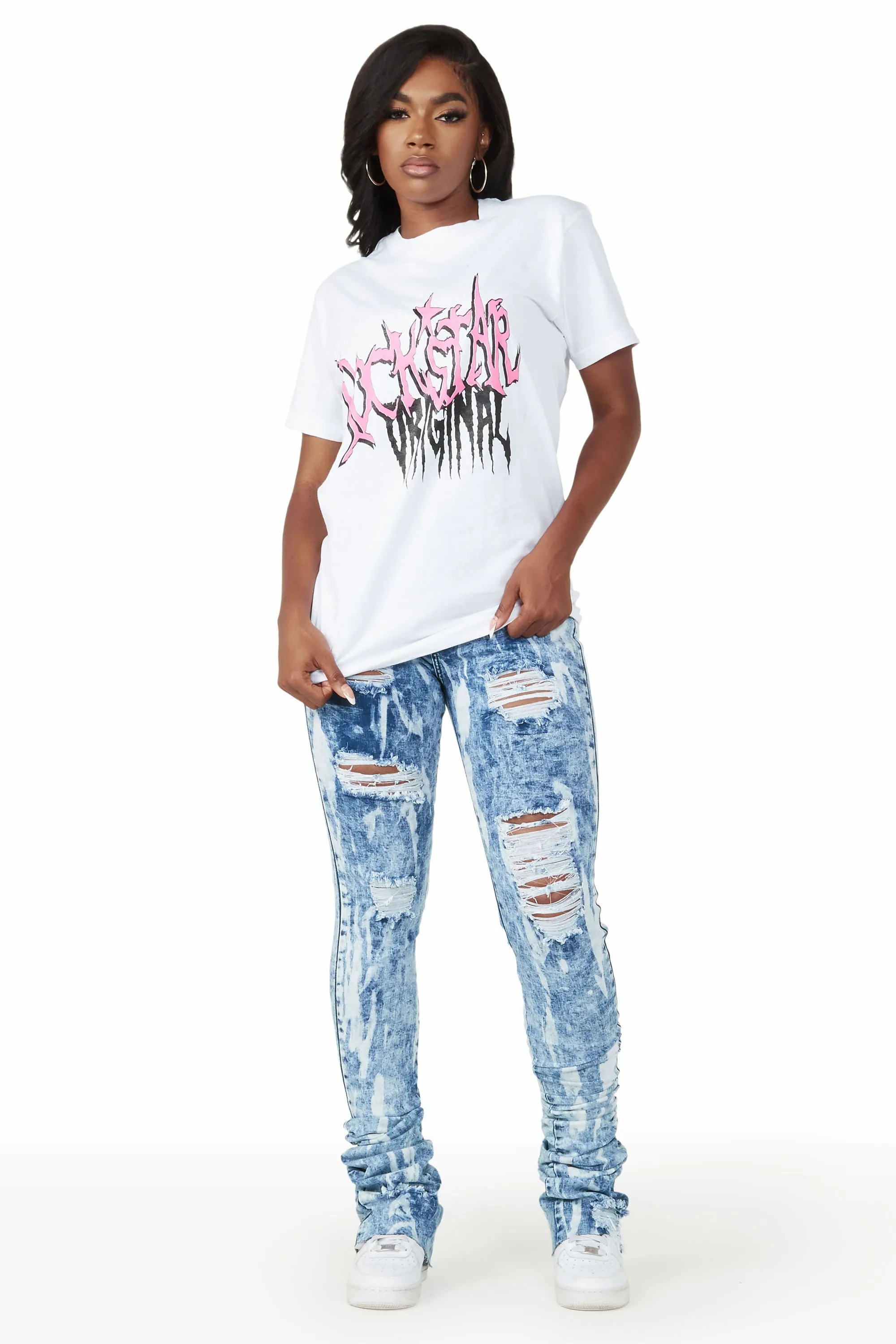 Susana White Oversized Tee sold by Rockstar Original product image thumbnail 3