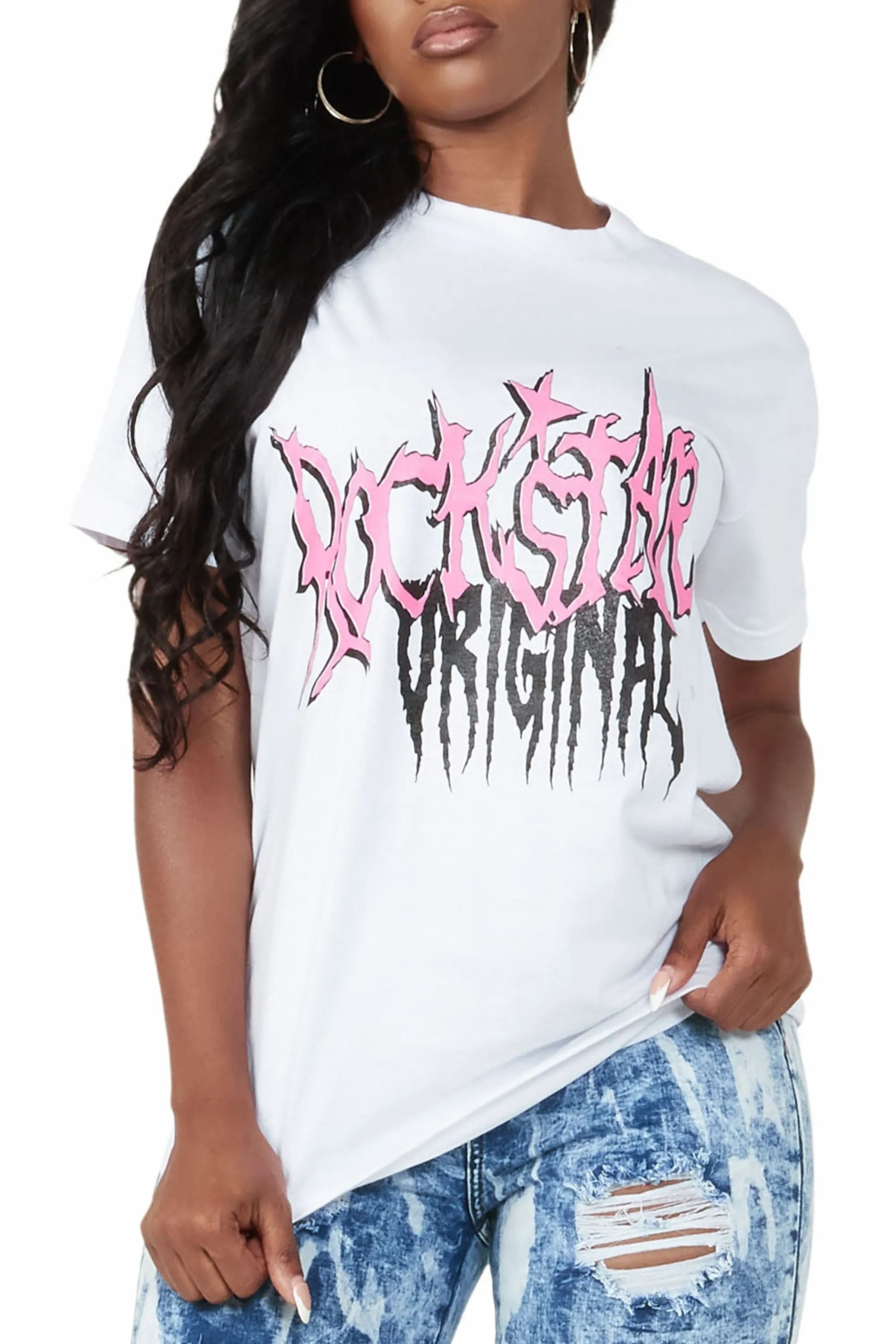 Susana White Oversized Tee sold by Rockstar Original product image thumbnail 2