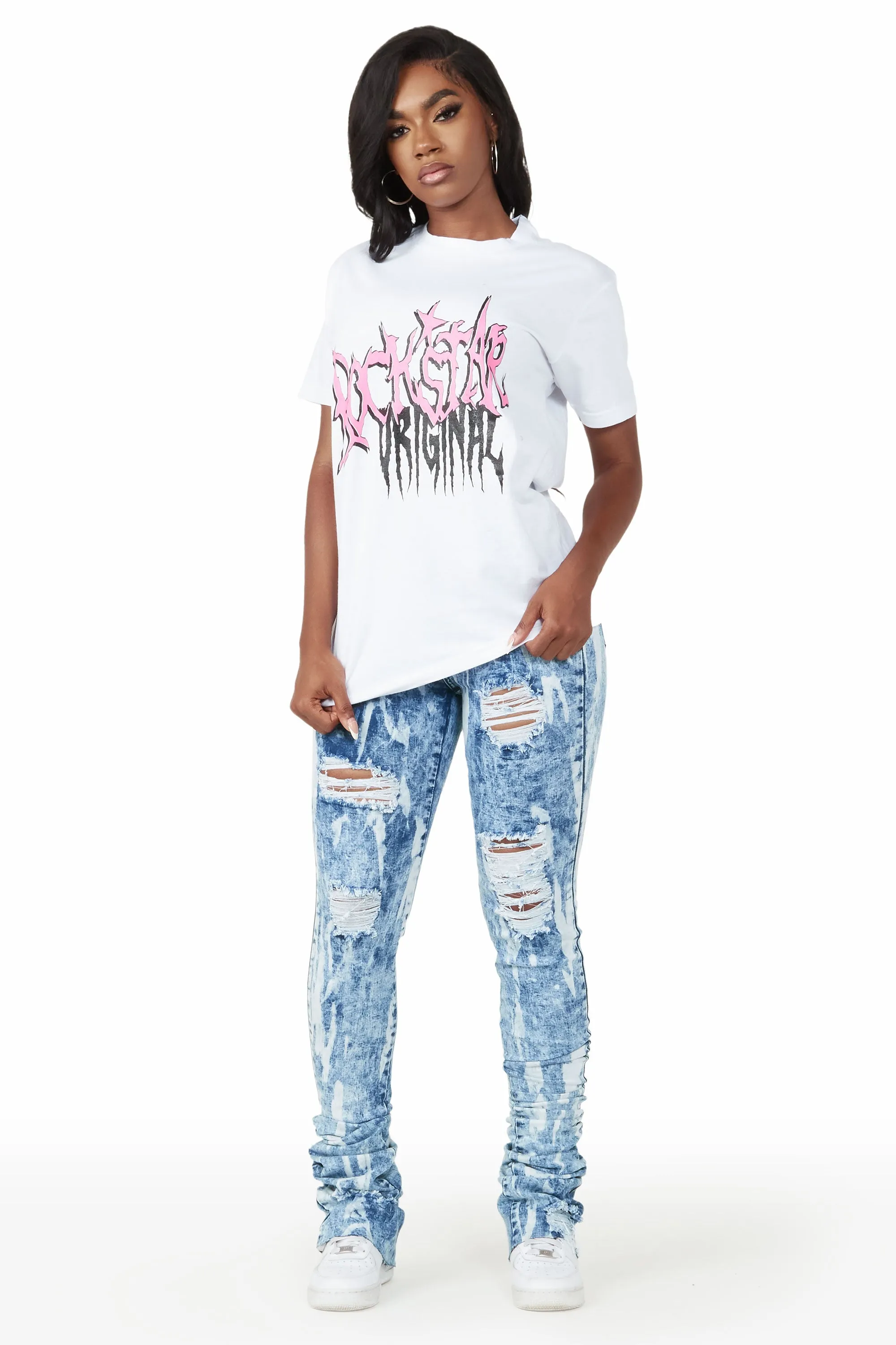 Susana White Oversized Tee sold by Rockstar Original product image thumbnail 5
