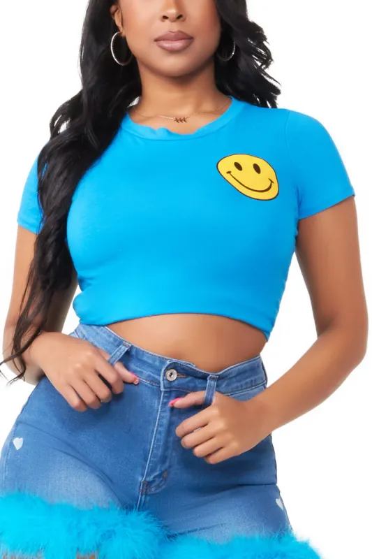 Smile More Royal Blue Tee sold by Rockstar Original