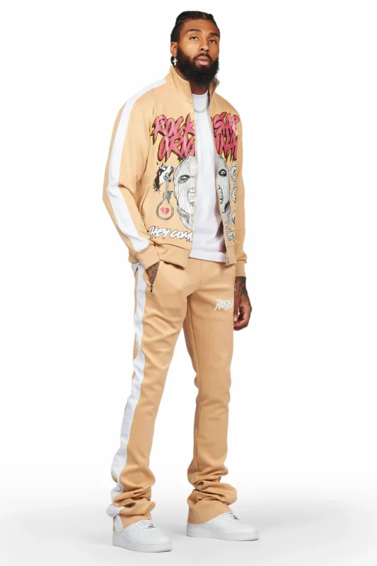Clava Beige Tricot Super Stacked Track Set sold by Rockstar Original