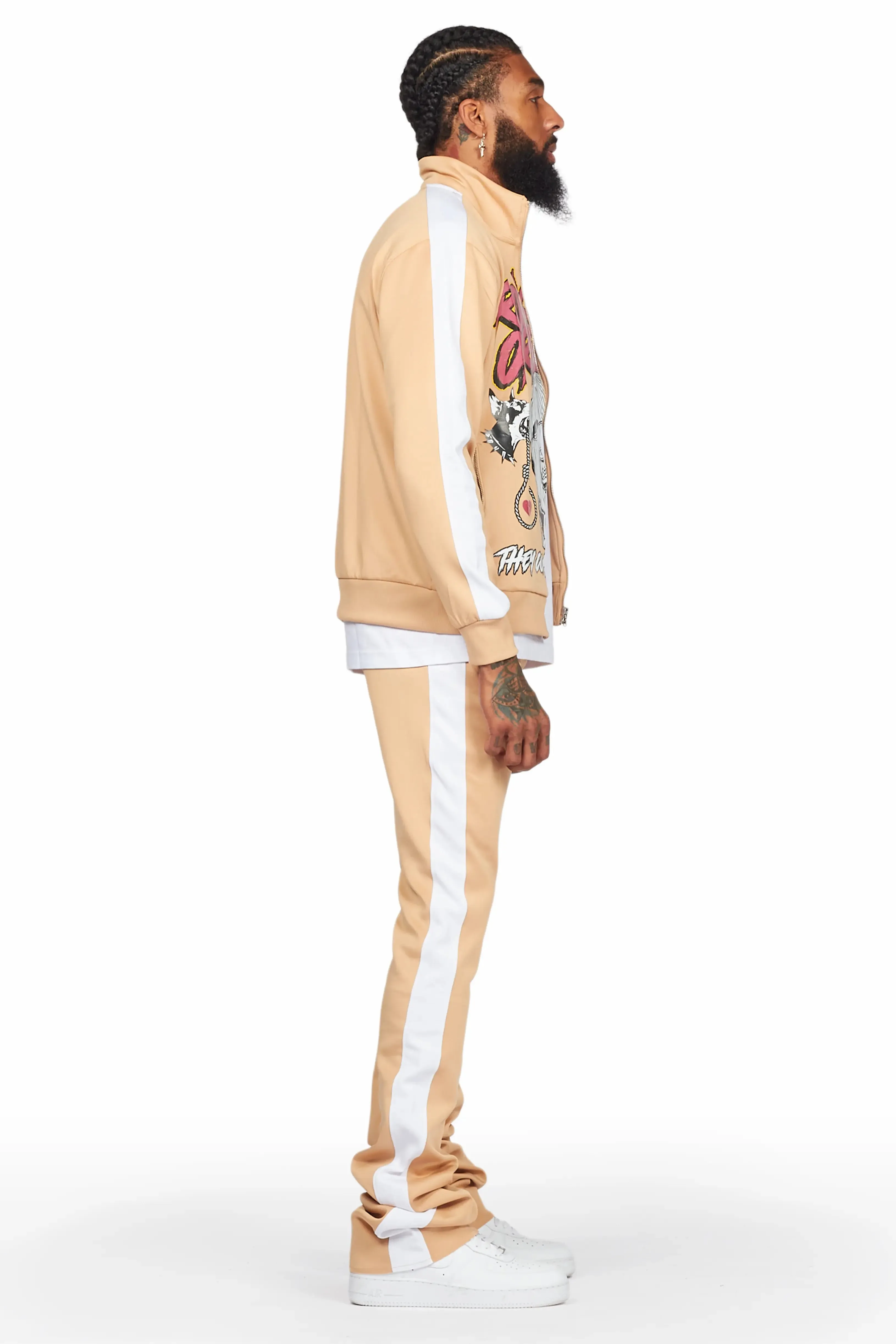 Clava Beige Tricot Super Stacked Track Set sold by Rockstar Original product image thumbnail 4