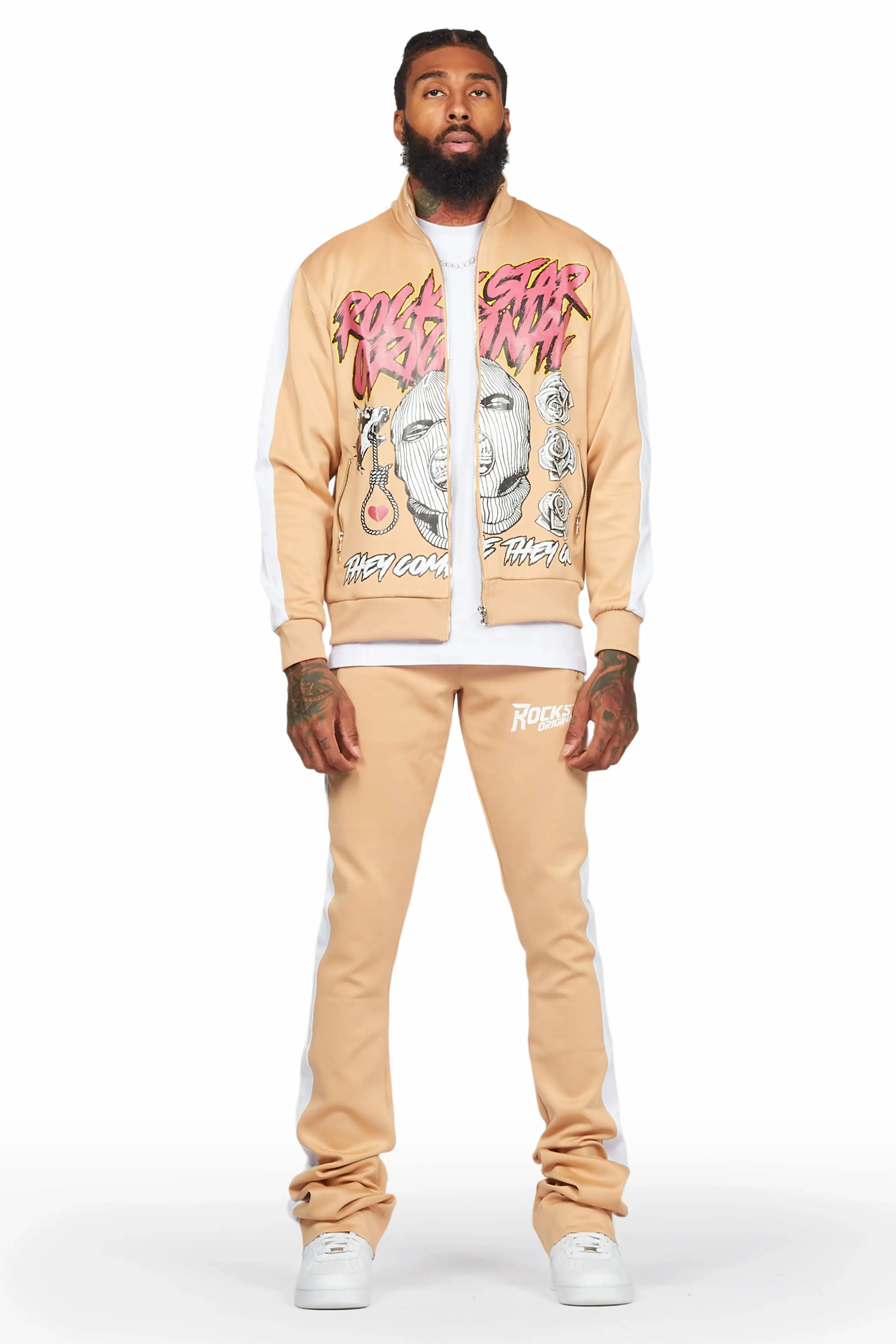 Clava Beige Tricot Super Stacked Track Set sold by Rockstar Original product image thumbnail 3