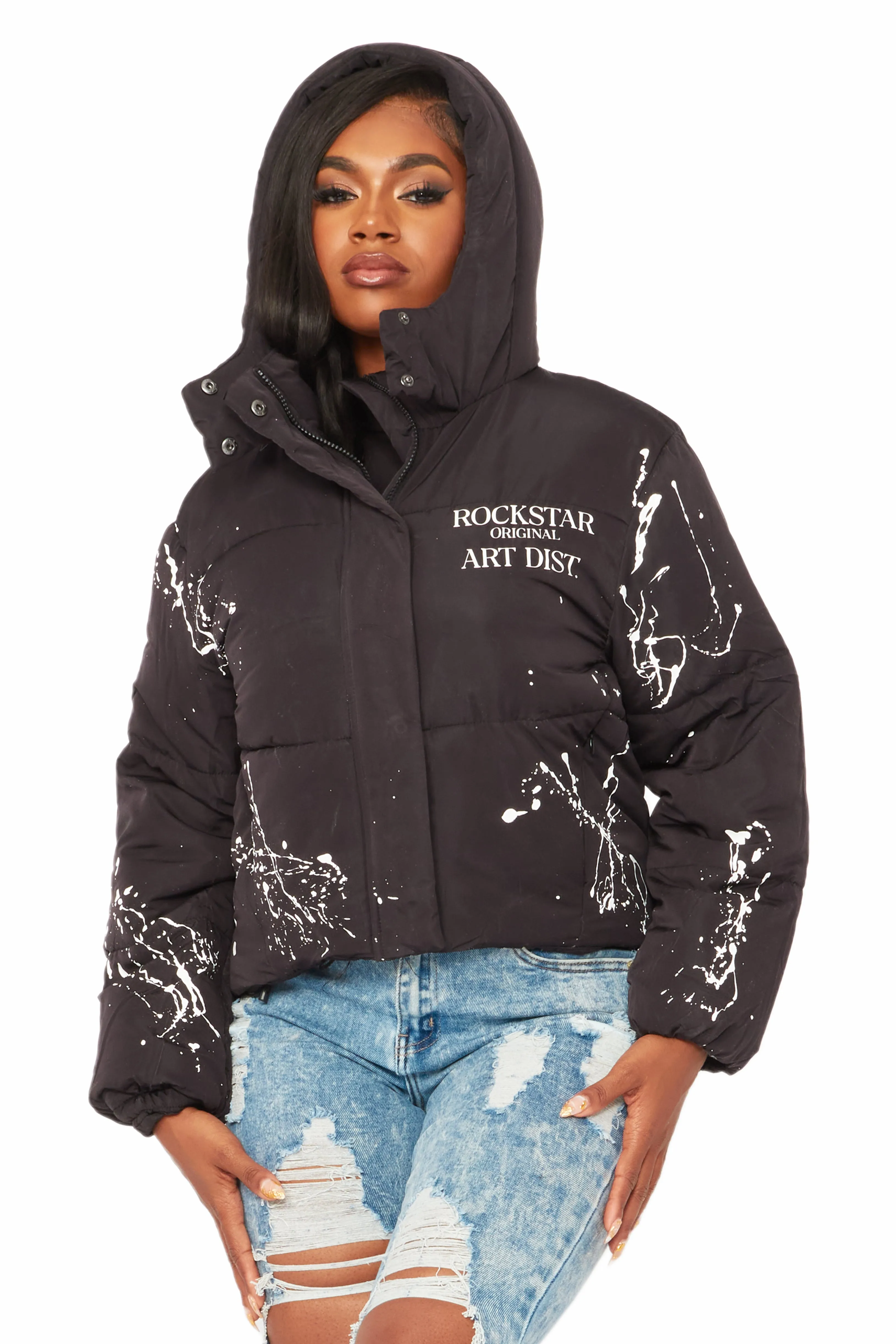 Keira Black Drippy Puffer Jacket sold by Rockstar Original product image thumbnail 4