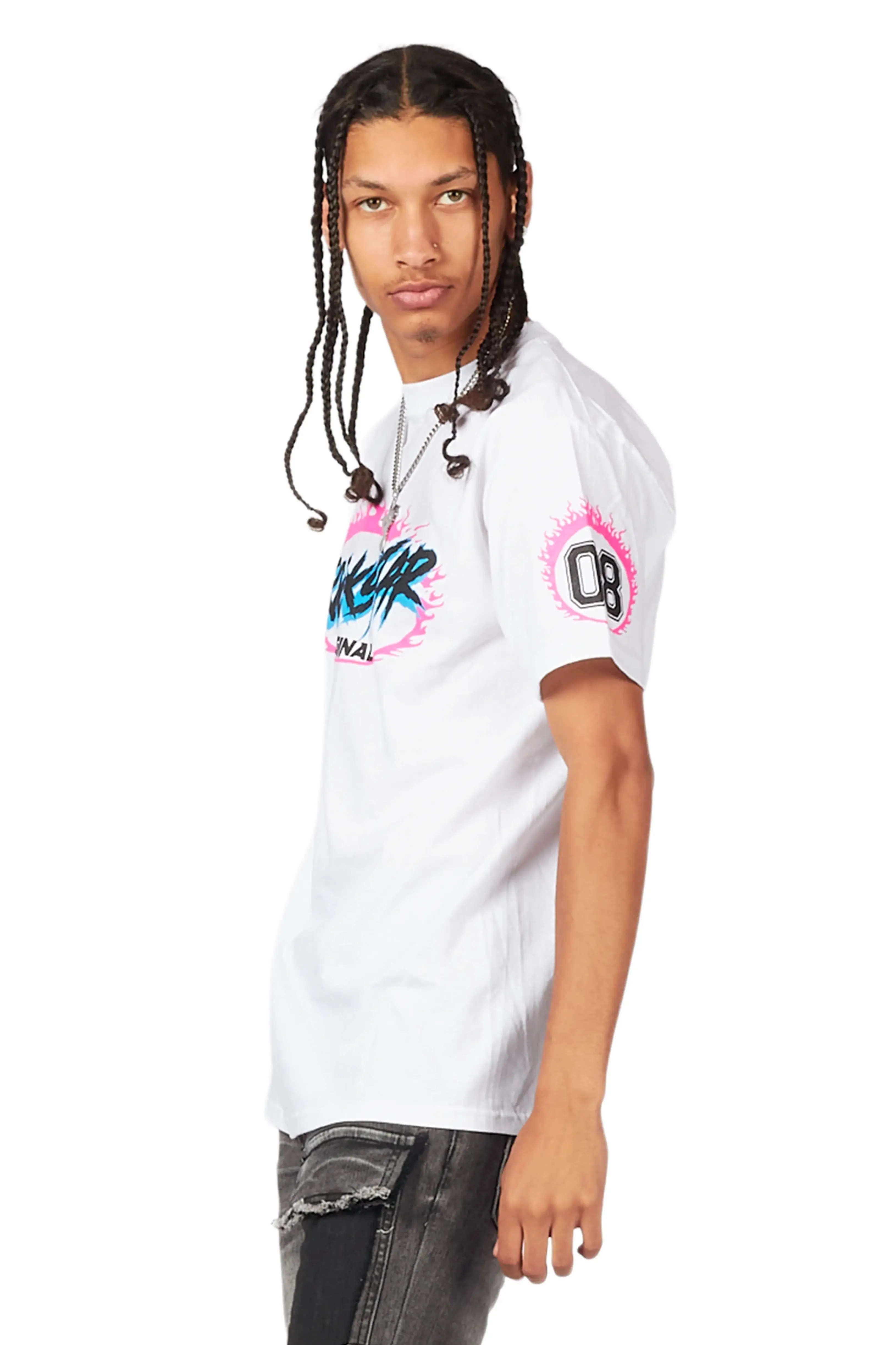 Draven White Graphic T-Shirt sold by Rockstar Original product image thumbnail 4