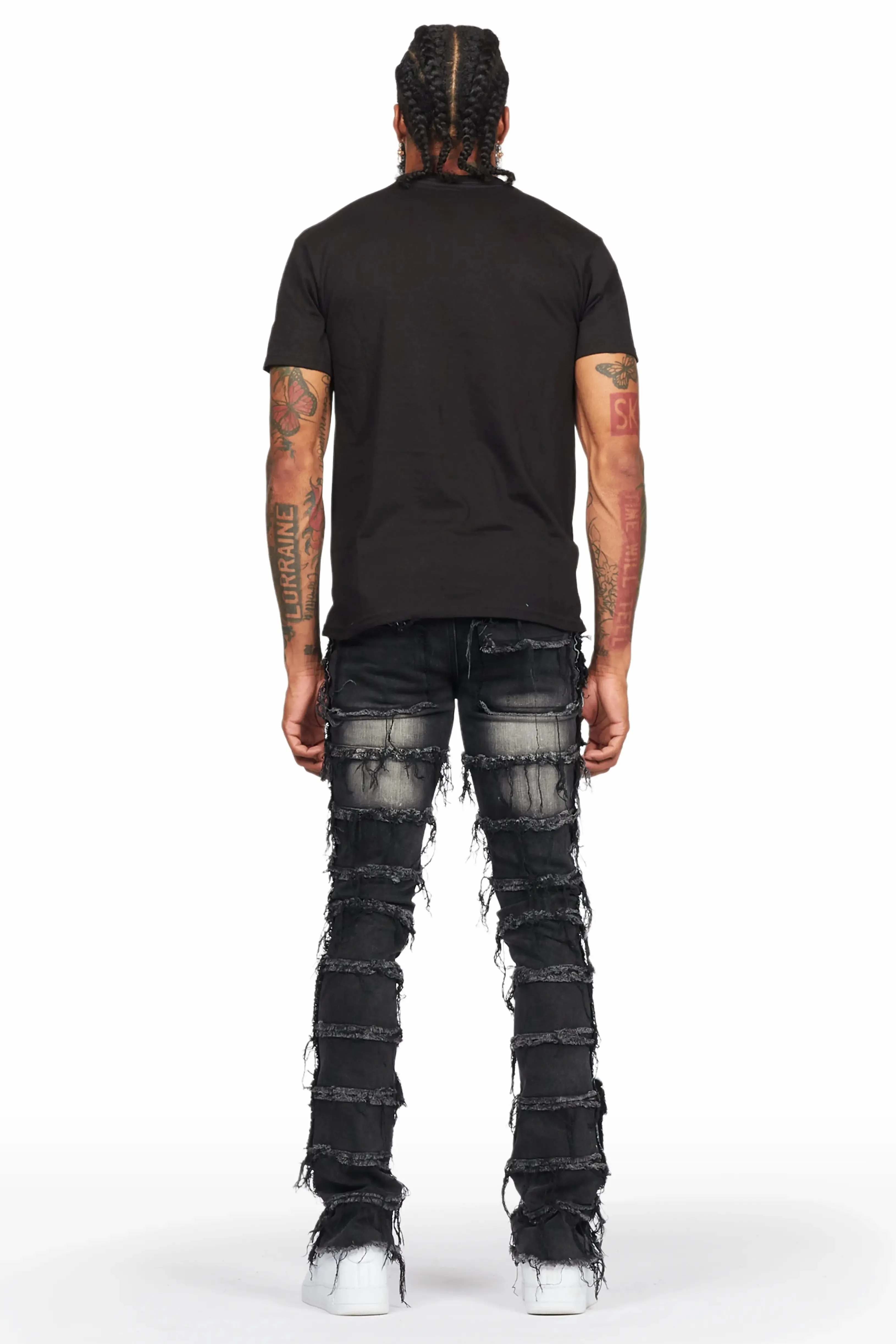 Wasi Black Painter Stacked Flare Jean sold by Rockstar Original product image thumbnail 5