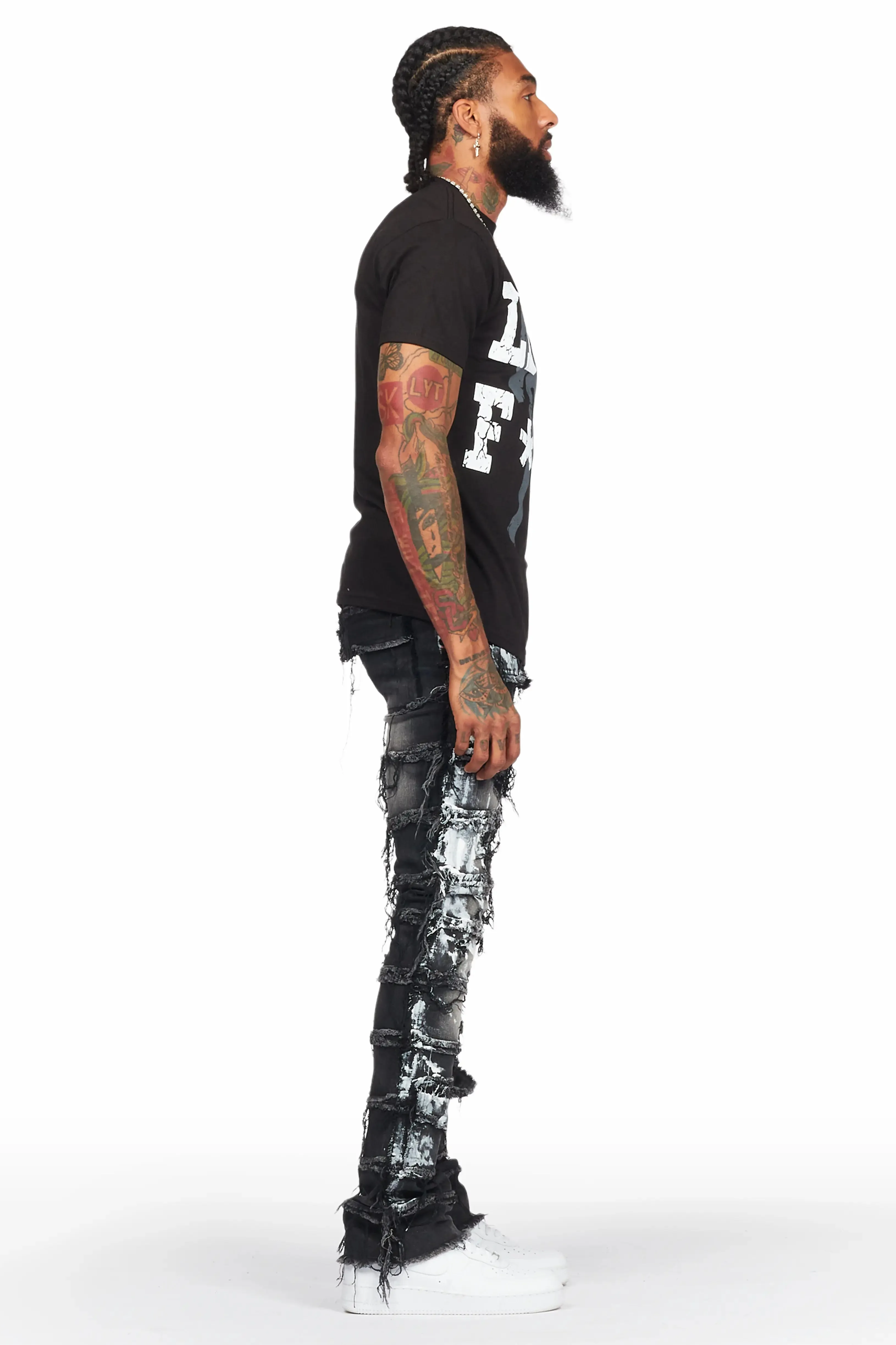 Wasi Black Painter Stacked Flare Jean sold by Rockstar Original product image thumbnail 4