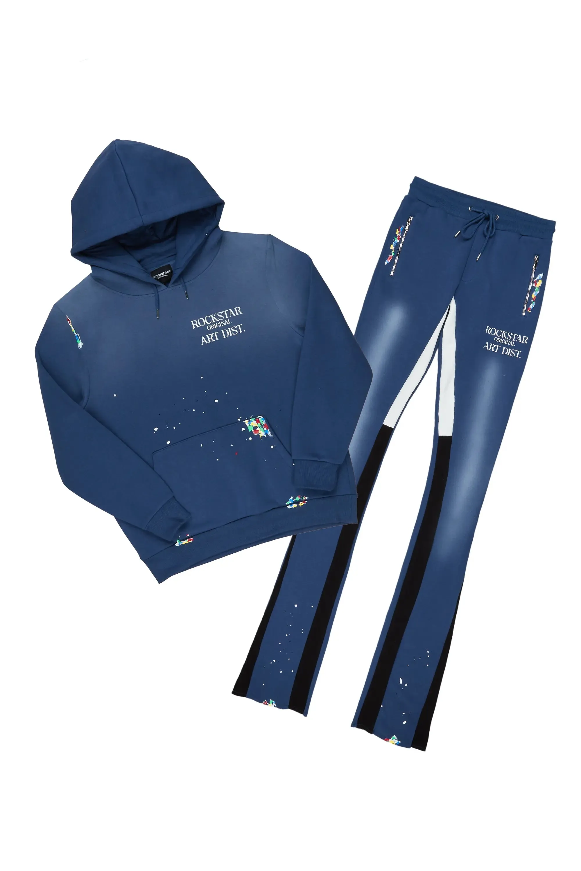 Rockstar Art Dist. Navy Super Stacked Pant Set sold by Rockstar Original product image thumbnail 2