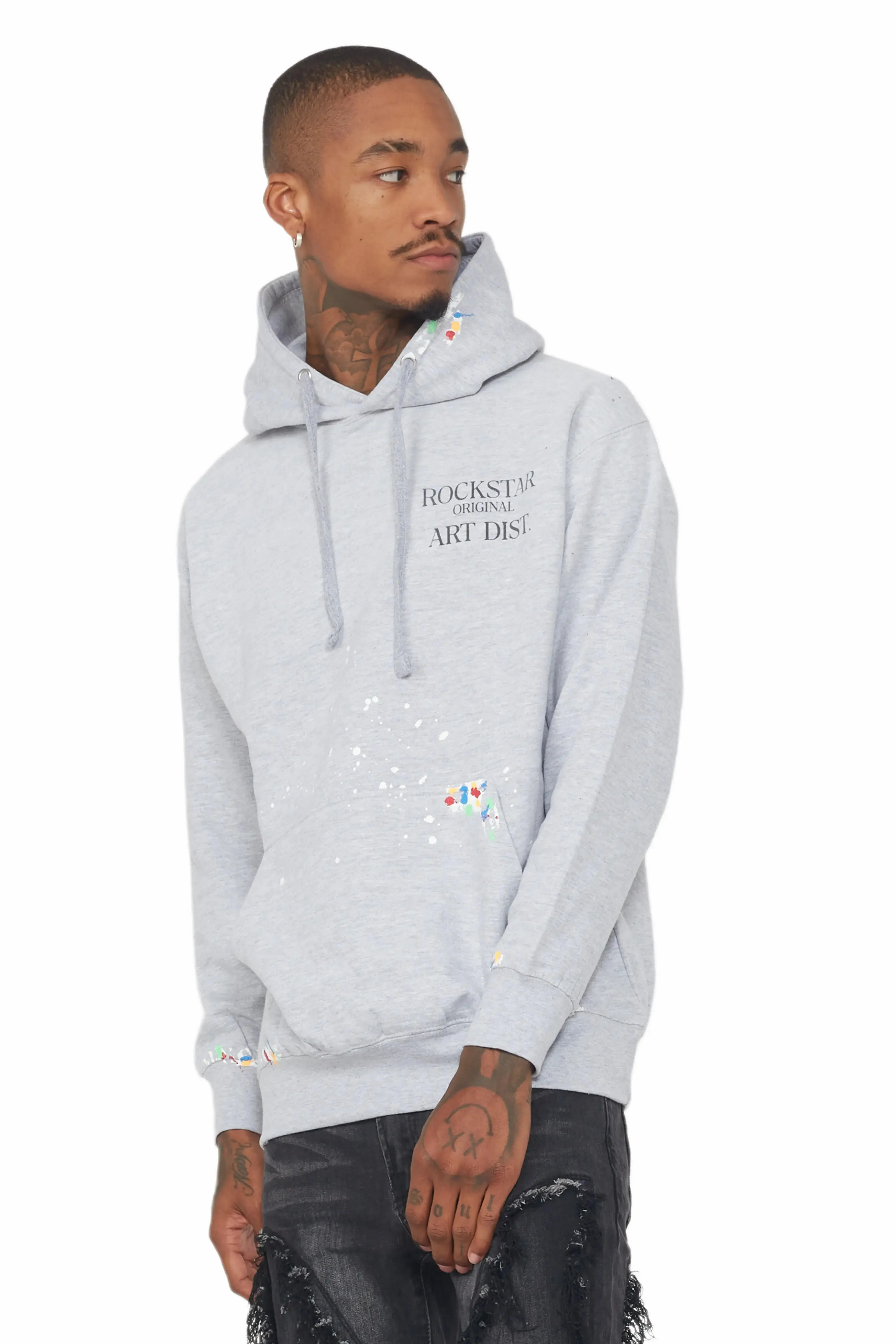 Rockstar Art Dist. Grey Graphic Hoodie sold by Rockstar Original product image thumbnail 2