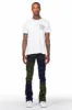 Destry Black Patchwork Stacked Flare Jean sold by Rockstar Original