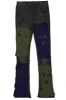 Destry Black Patchwork Stacked Flare Jean sold by Rockstar Original