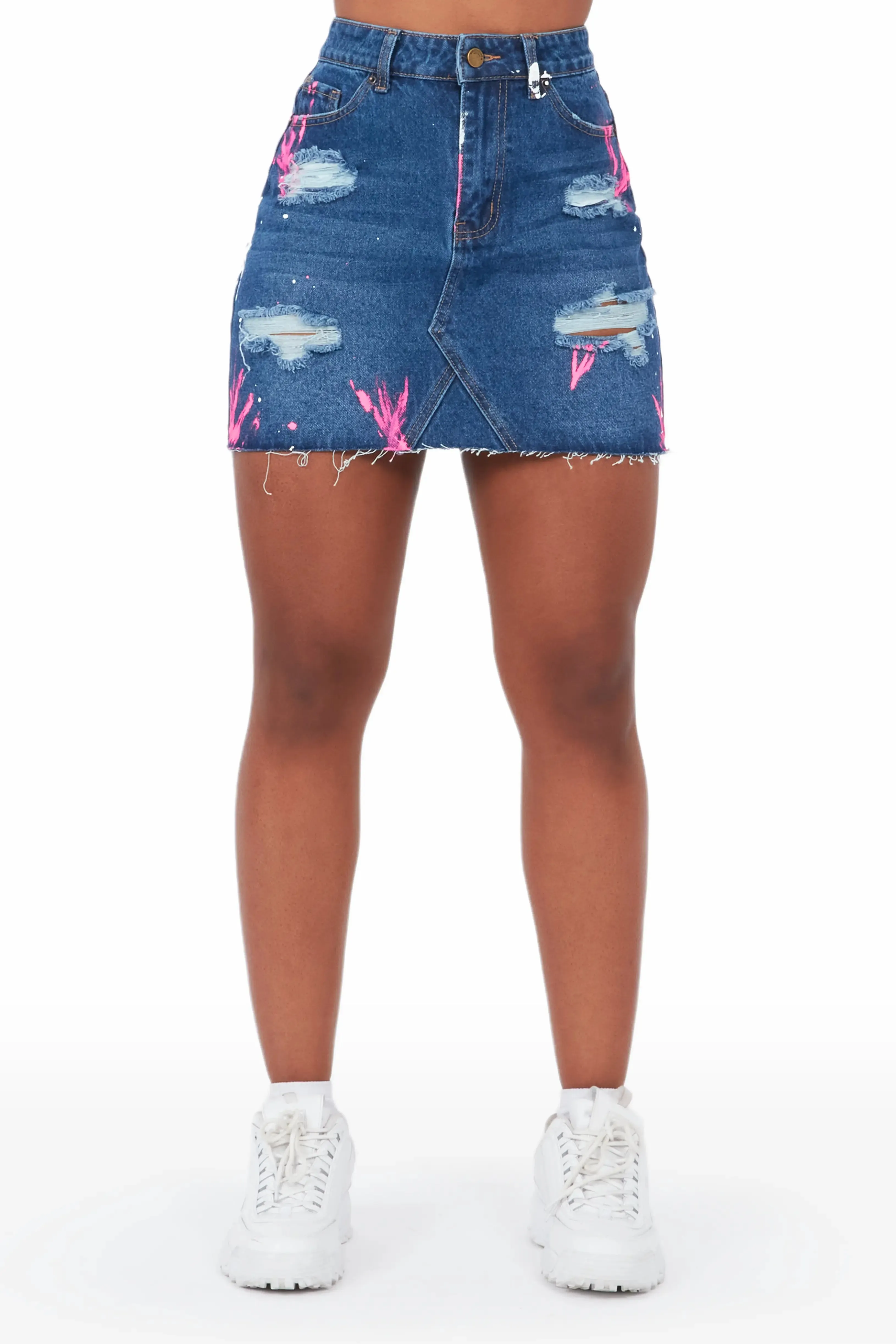 Emelia Med. Wash Painted Mini Skirt sold by Rockstar Original