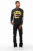 Hutch Black Super Stacked Flare Jean sold by Rockstar Original
