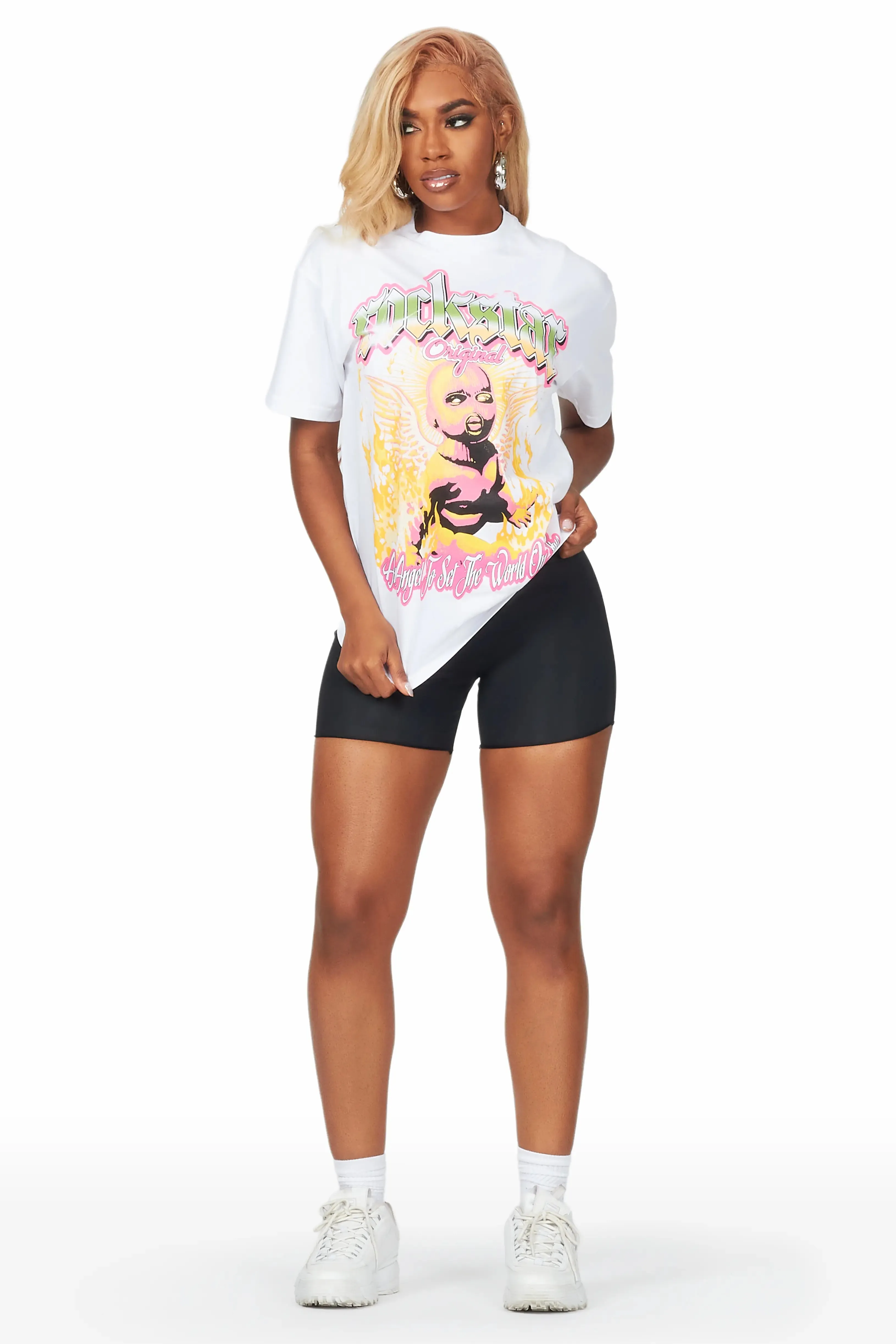 Shanice White Oversized T-Shirt sold by Rockstar Original product image thumbnail 2