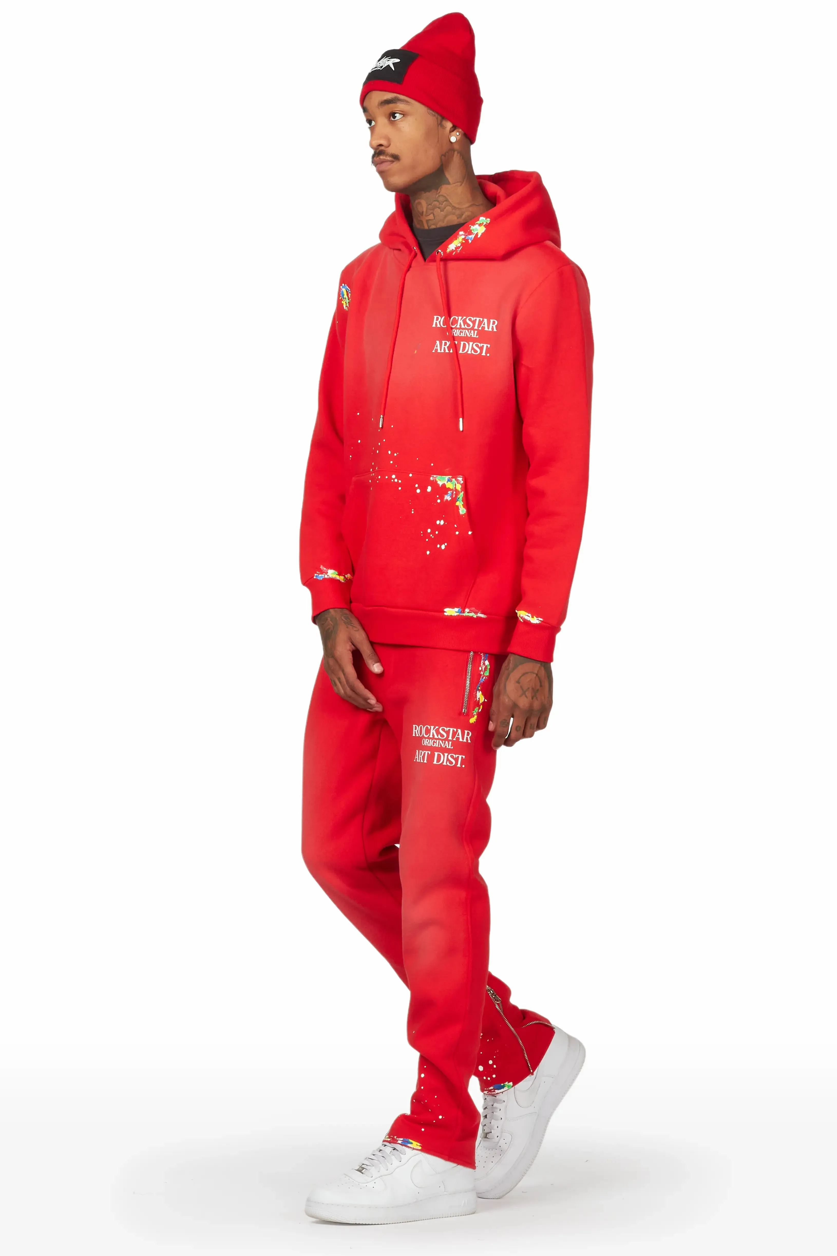 Rockstar Art Dist. Red Hoodie Slim Fit Pant Set sold by Rockstar Original product image thumbnail 2
