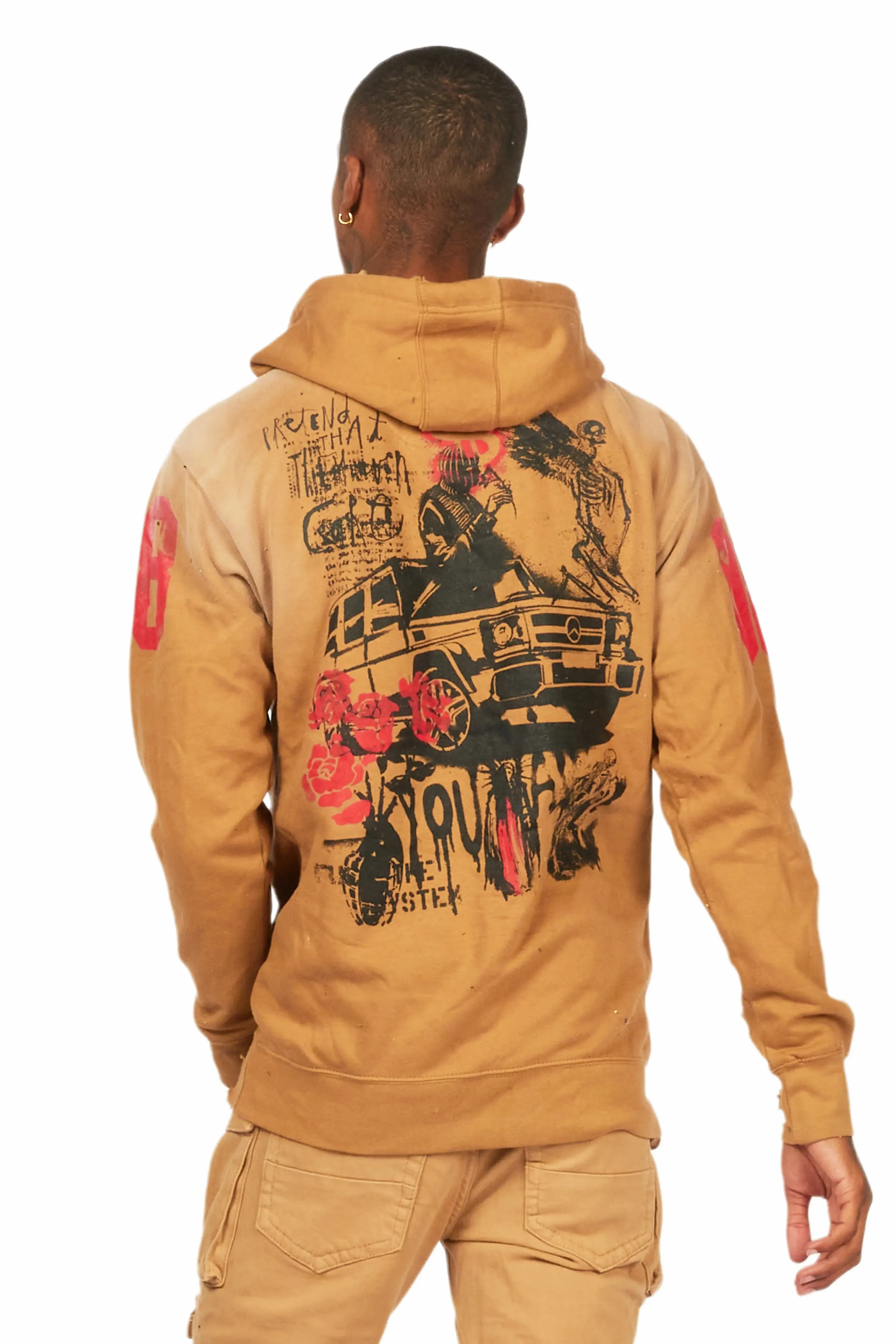 Grill Tan Distressed Graphic Hoodie sold by Rockstar Original product image thumbnail 5