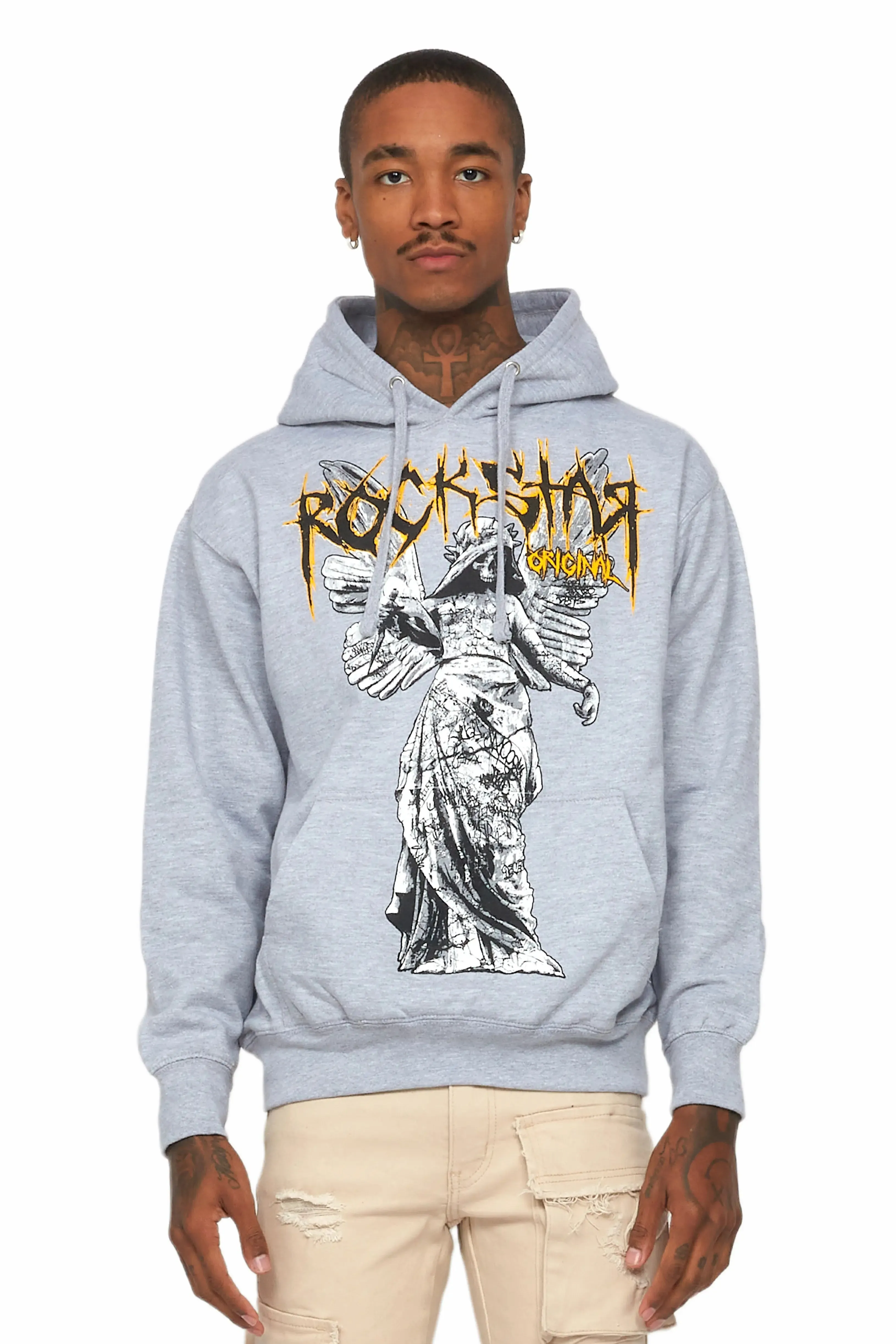 Mathias Heather Grey Graphic Hoodie sold by Rockstar Original product image thumbnail 3