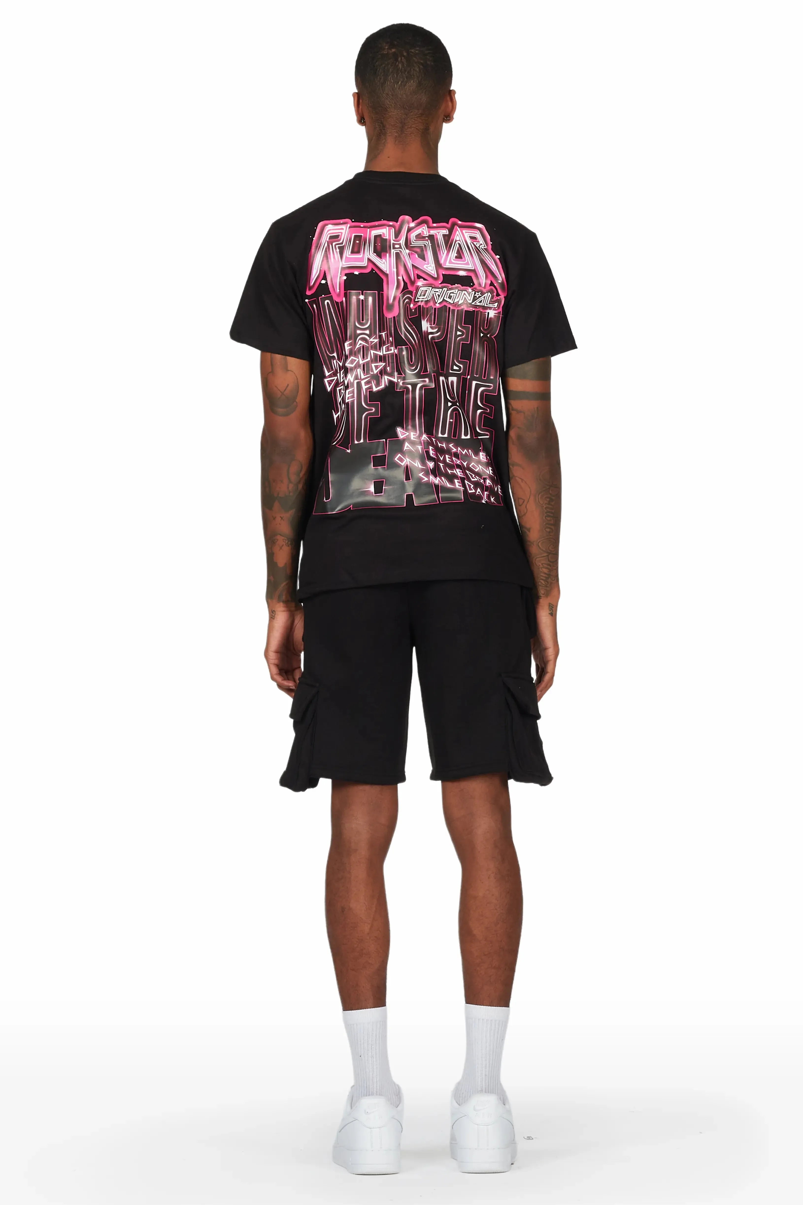 Obern Black T-Shirt Short Set sold by Rockstar Original product image thumbnail 5