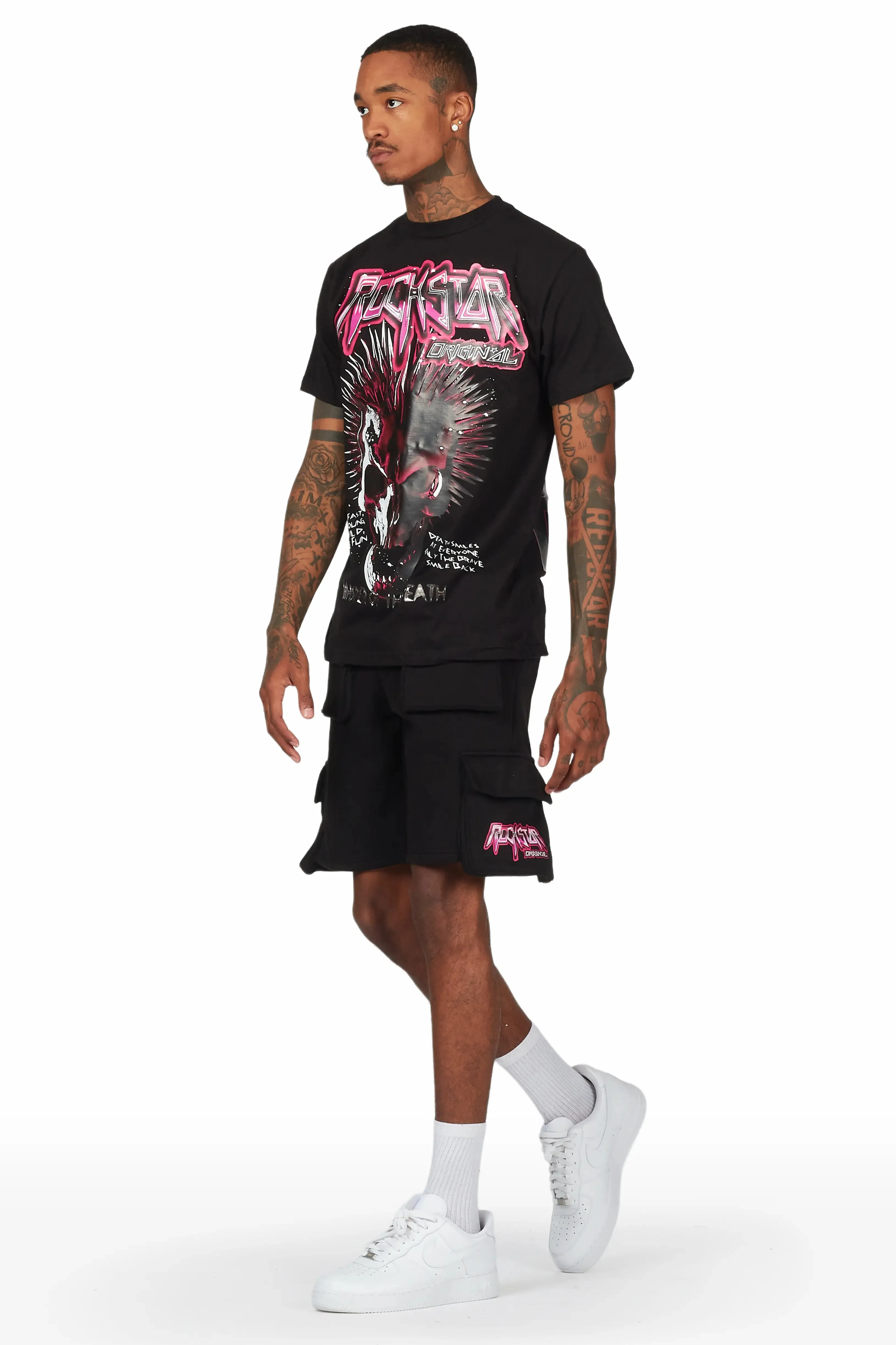 Obern Black T-Shirt Short Set sold by Rockstar Original product image thumbnail 3